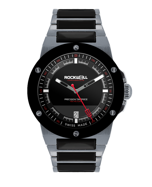 Commander Elite Silver Black Ceramic Tier 3 Edition Watch Rockwell