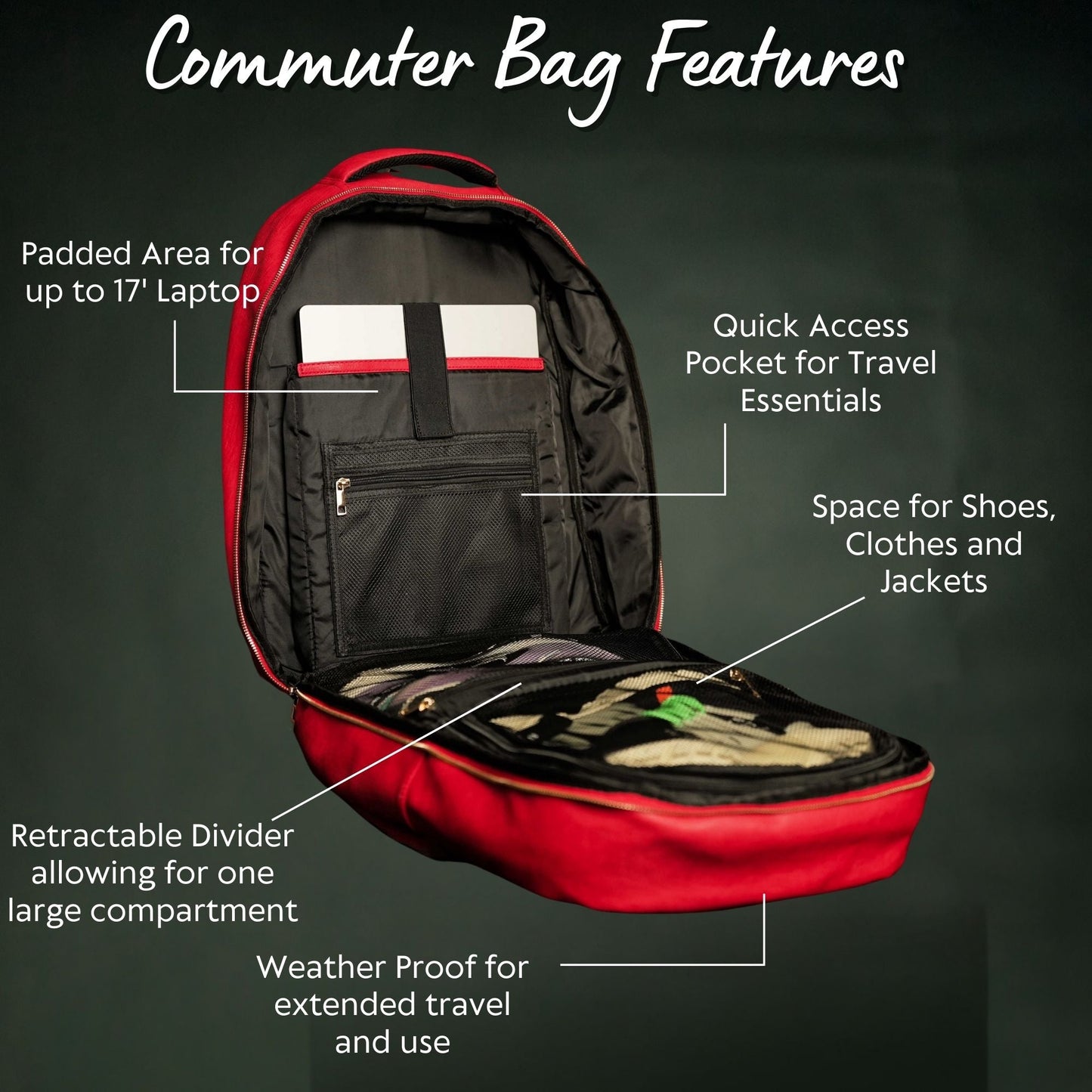 Red Leather XL Commuter Bag Sole Premise