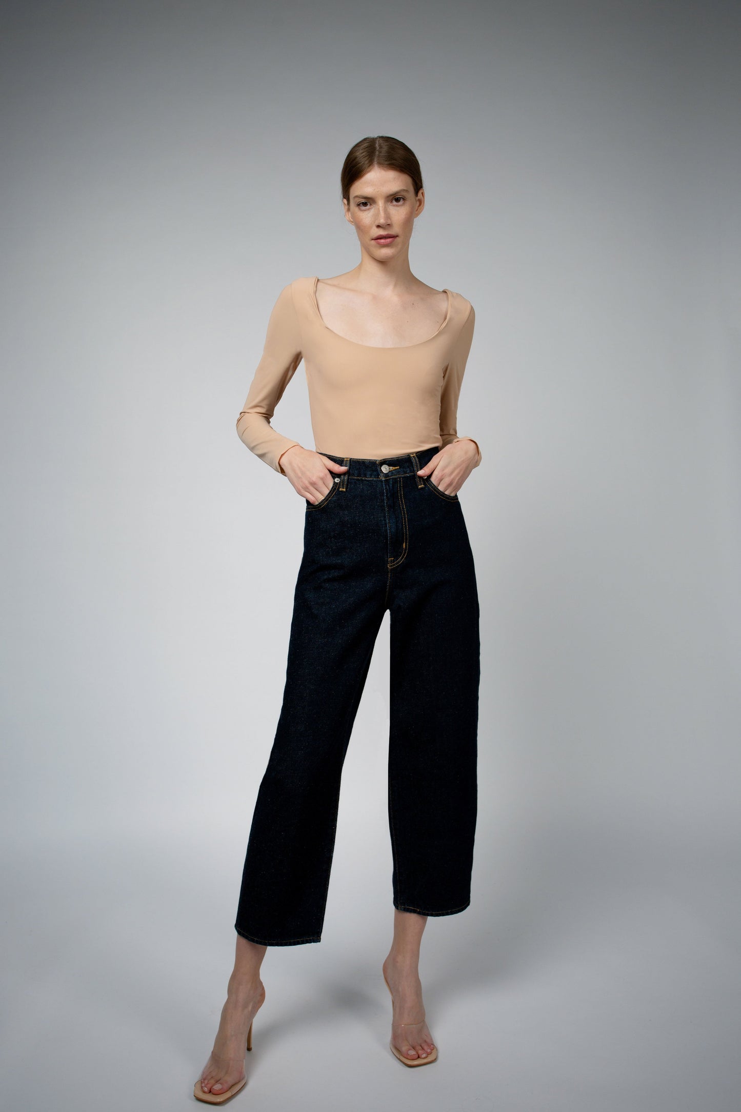 LUELLA DOUBLE LAYER BALLET NECKLINE BODYSUIT IN LATTE