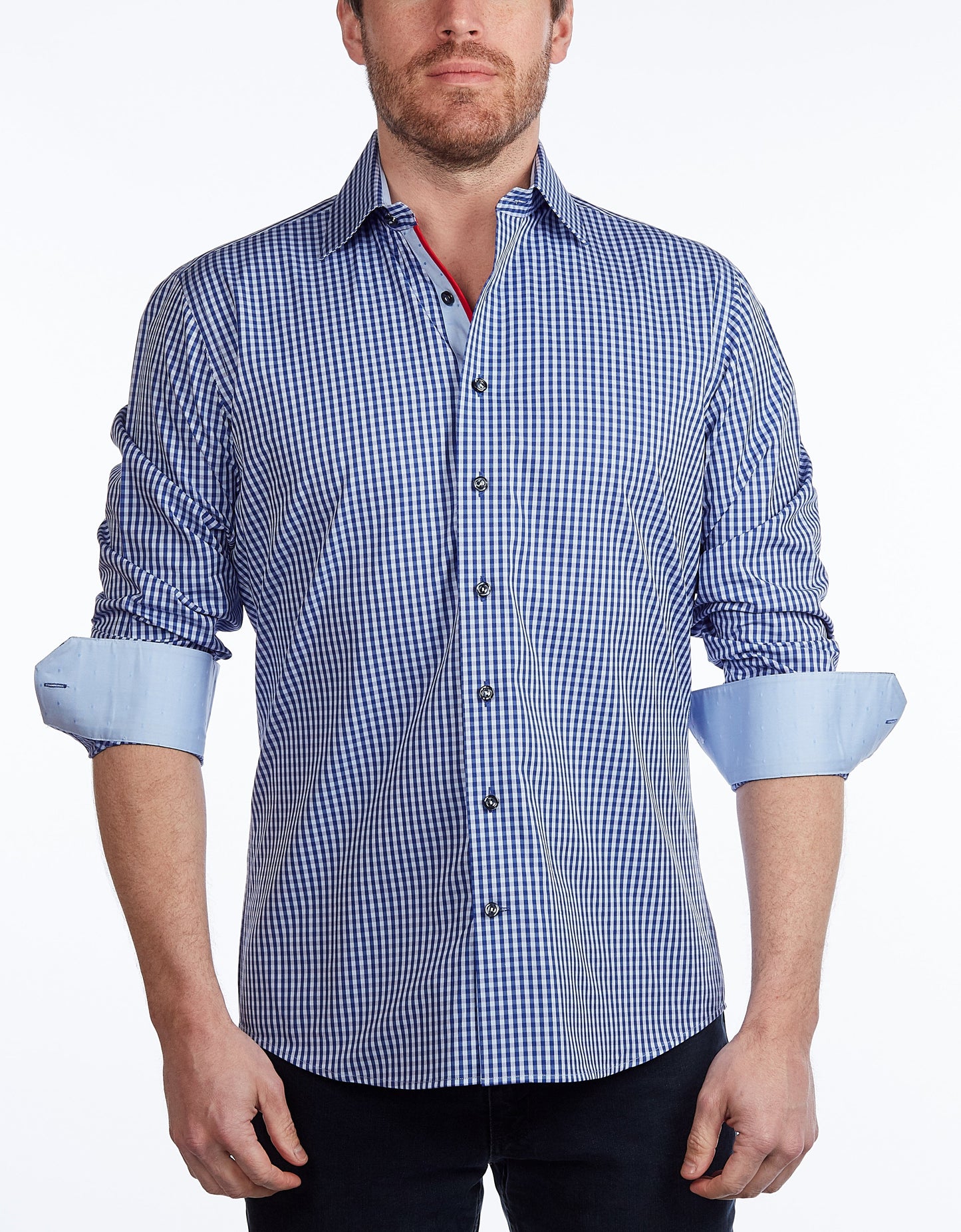 Contrast Collar Button-Up Shirt  -  Contemporary Fit - Contrast trimming - final sale - Size Small