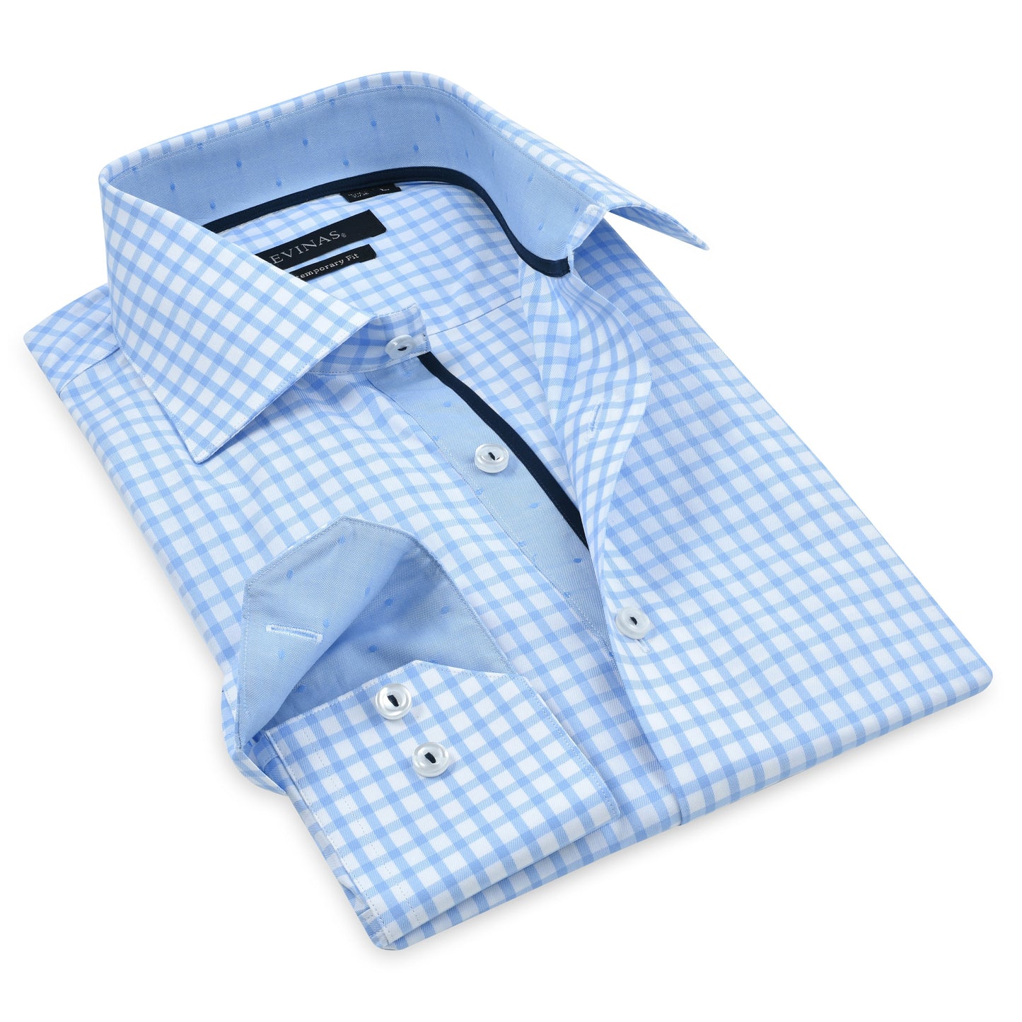 Contrast Collar Button-Up Shirt //  - Contemporary Fit - contrast  trimming- final sale - Size Small