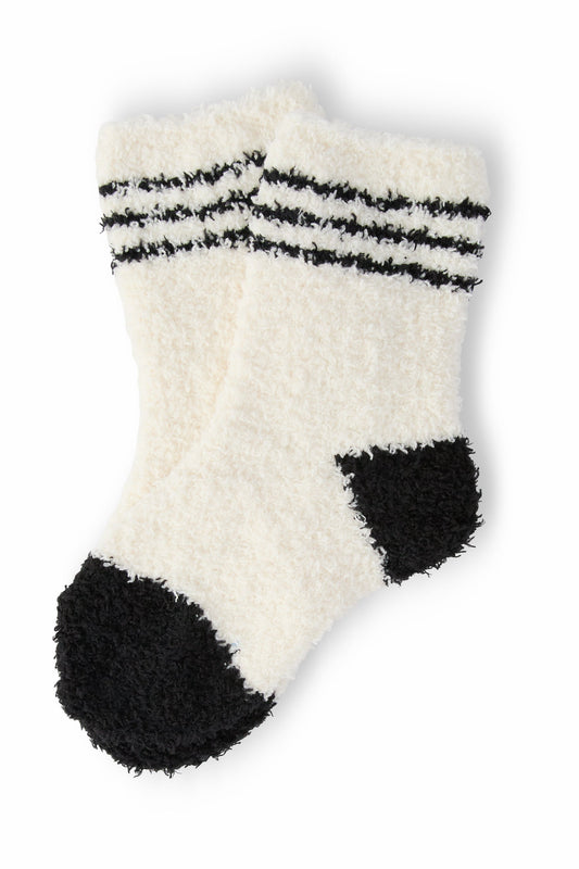 Cozy Black Sporty Socks Coconut 100% Polyester Mila & Rose