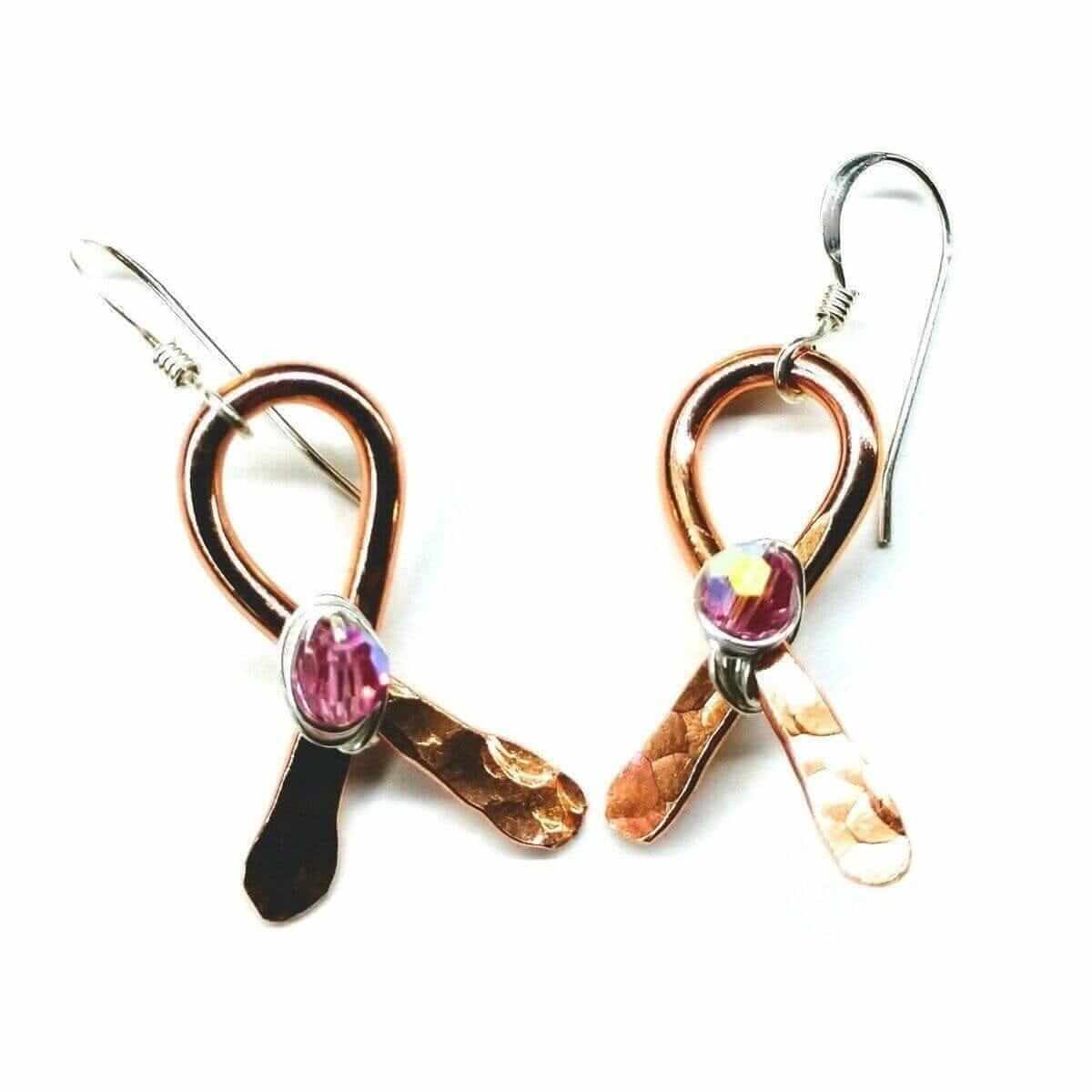 Copper Ribbon Breast Cancer Awareness Earrings Alexa Martha Designs
