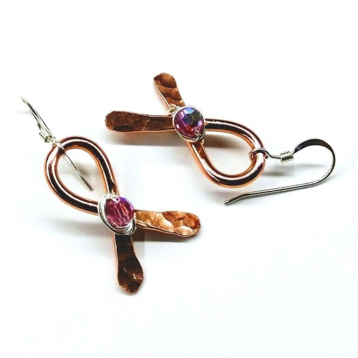 Copper Ribbon Breast Cancer Awareness Earrings Alexa Martha Designs