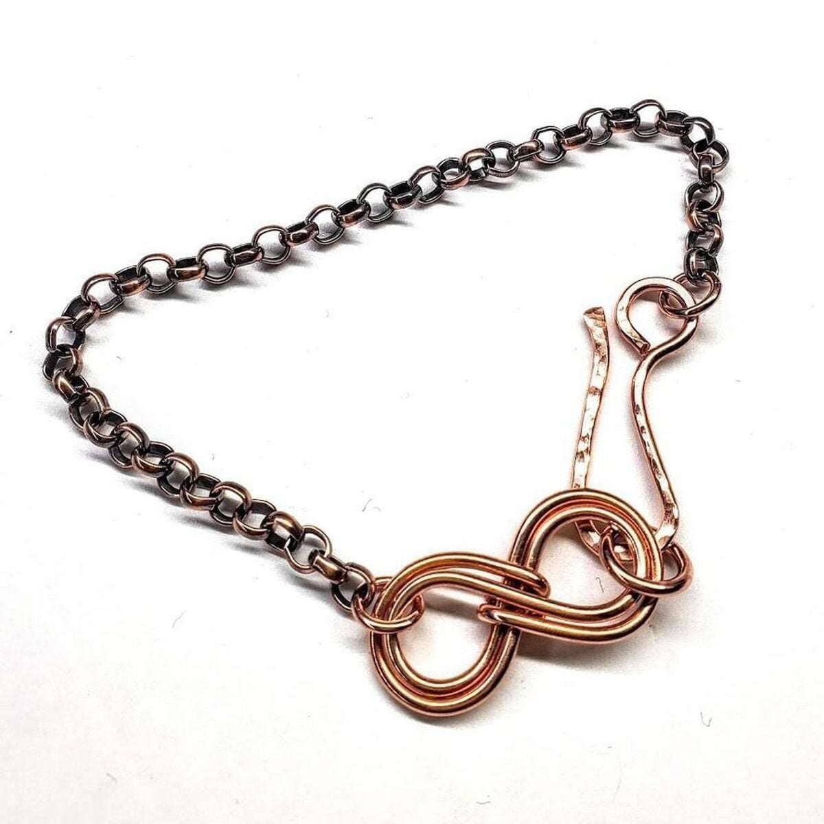Copper Double Infinity Chain Bracelet Sculpted Copper Wire by Alexa Martha