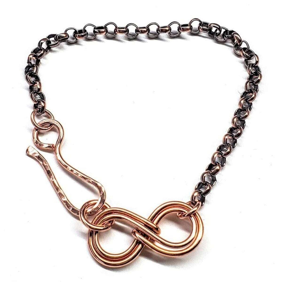 Copper Double Infinity Chain Bracelet Sculpted Copper Wire by Alexa Martha