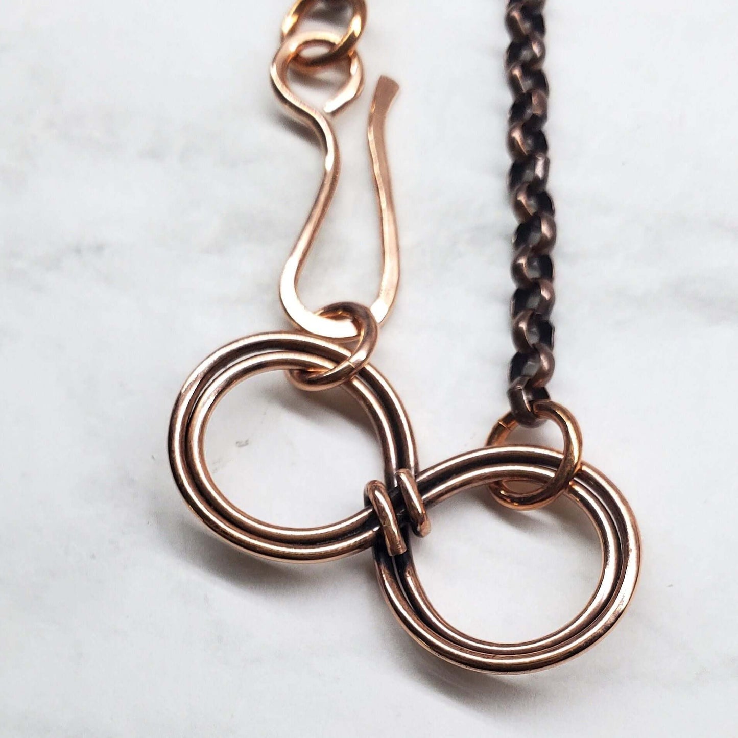 Copper Double Infinity Chain Bracelet Sculpted Copper Wire by Alexa Martha