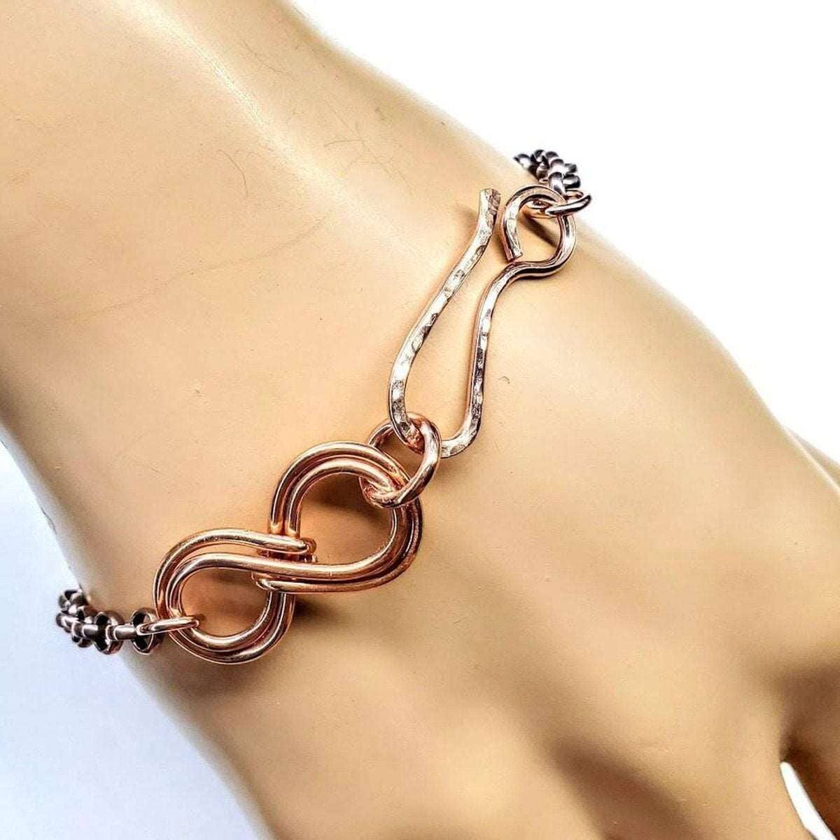 Copper Double Infinity Chain Bracelet Sculpted Copper Wire by Alexa Martha