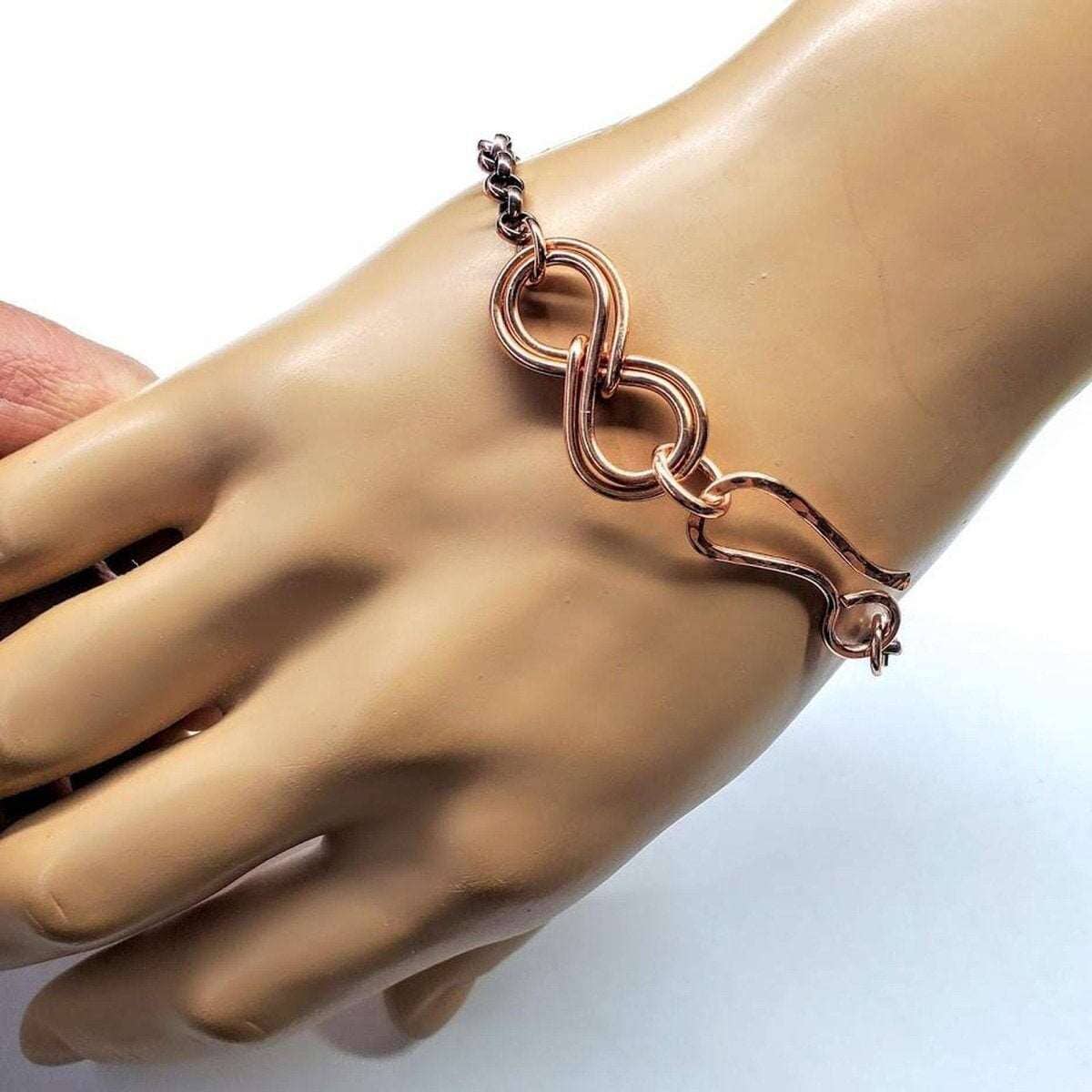 Copper Double Infinity Chain Bracelet Sculpted Copper Wire by Alexa Martha