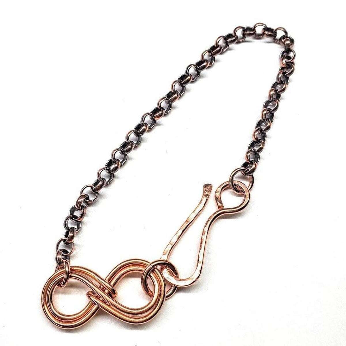 Copper Double Infinity Chain Bracelet Sculpted Copper Wire by Alexa Martha