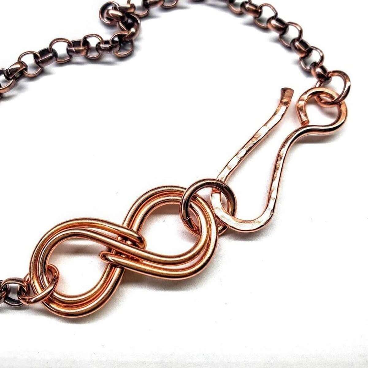 Copper Double Infinity Chain Bracelet Sculpted Copper Wire by Alexa Martha