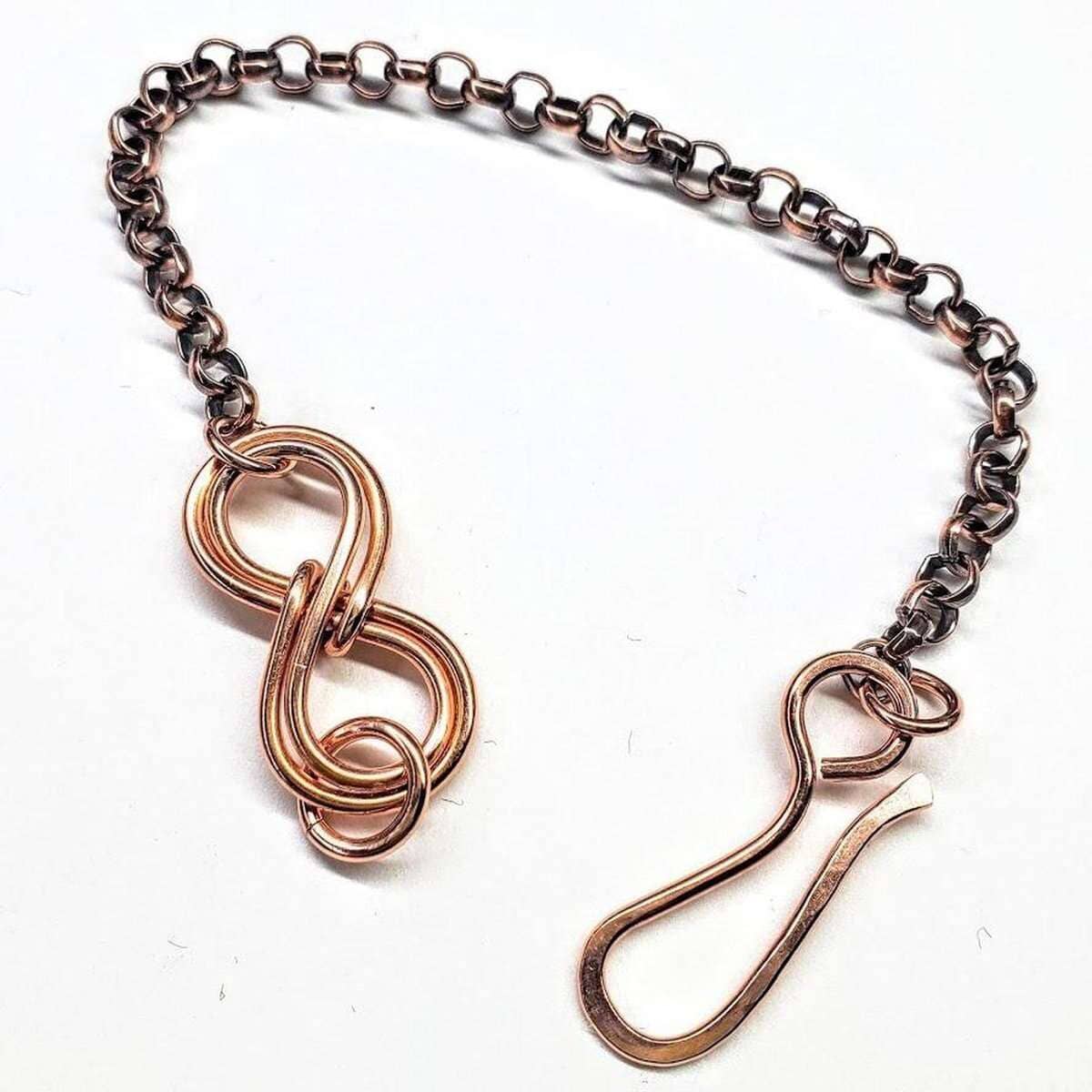 Copper Double Infinity Chain Bracelet Sculpted Copper Wire by Alexa Martha