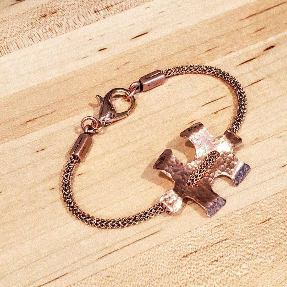 Copper Puzzle Piece Viking Knit Autism Awareness Bracelet Alexa Martha Designs