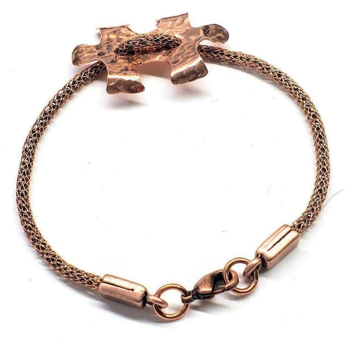 Copper Puzzle Piece Viking Knit Autism Awareness Bracelet Alexa Martha Designs