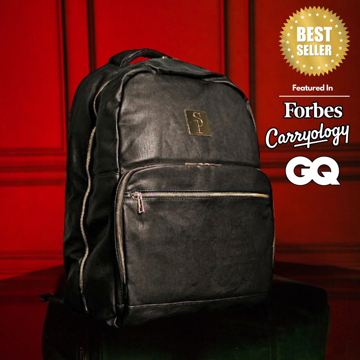 Luxury Leather Waterproof Carry-On Backpack Commuter Bag