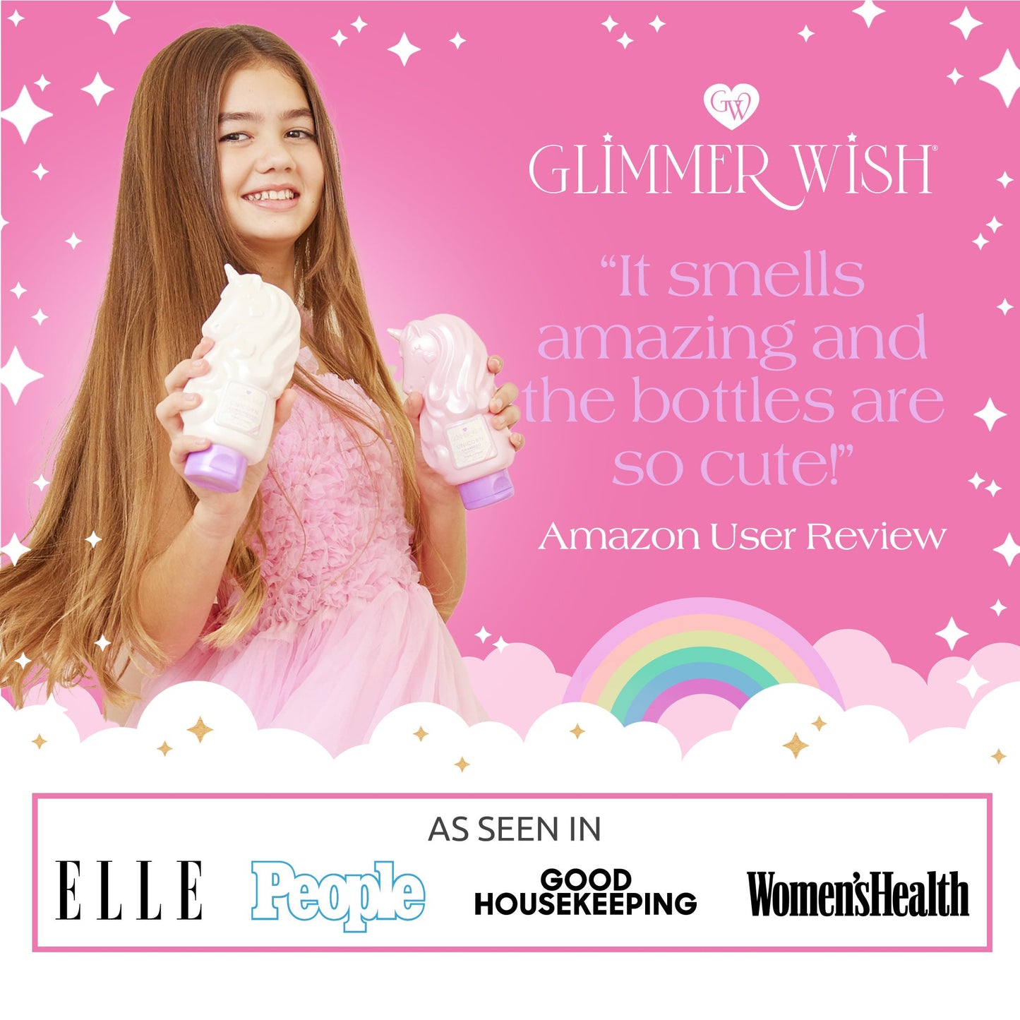 Unicorn Shampoo Pearly Cotton Candy Scented Shampoo Glimmer Wish