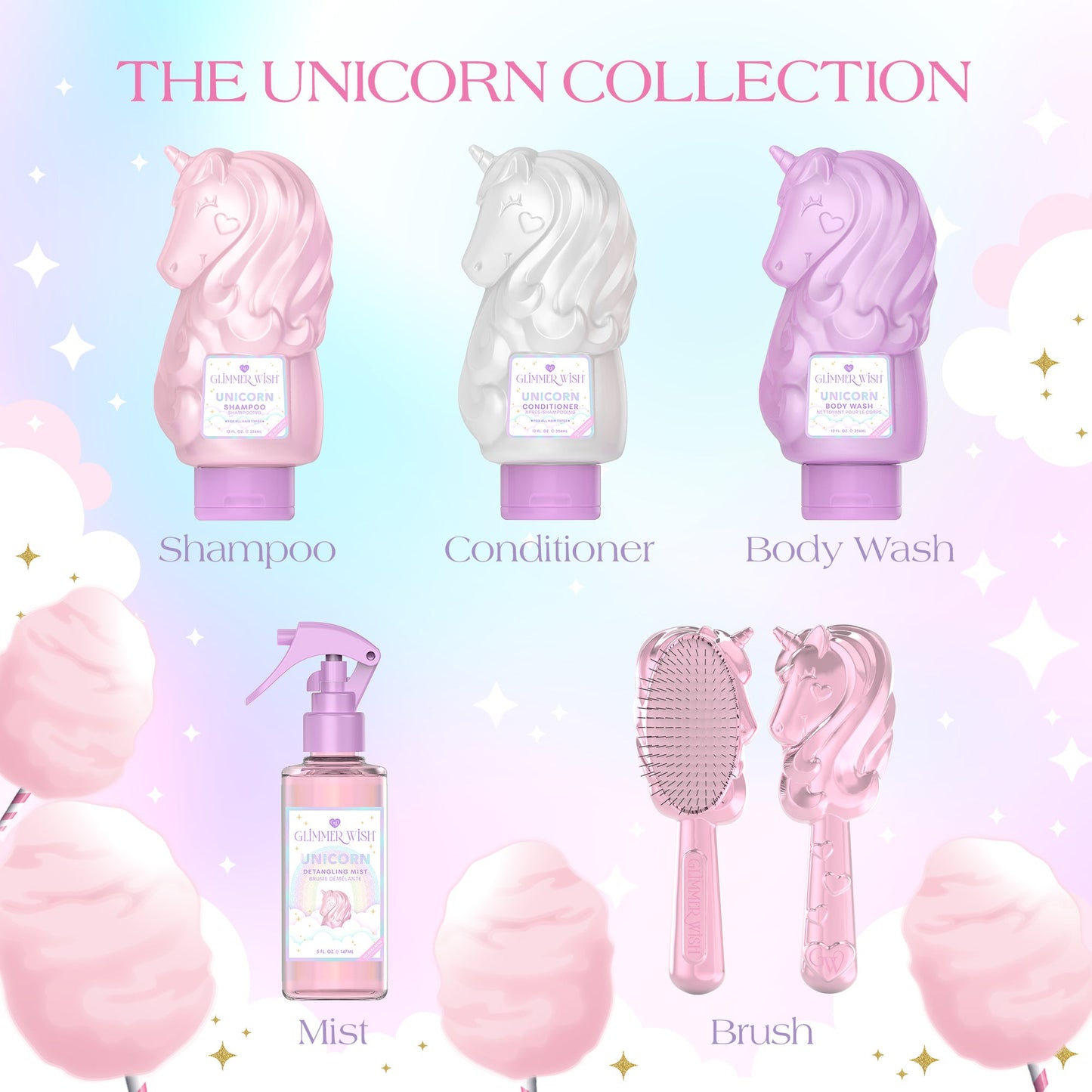 Unicorn Shampoo Pearly Cotton Candy Scented Shampoo Glimmer Wish