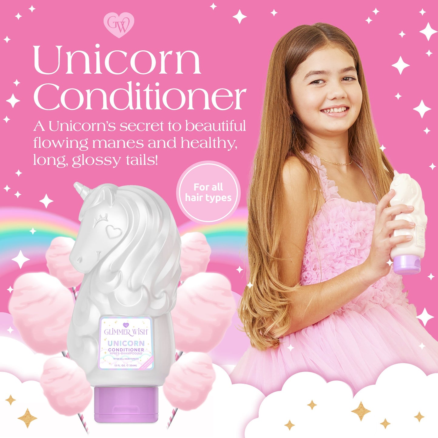 Unicorn Conditioner Pink Cotton Candy Scented Hair Conditioner