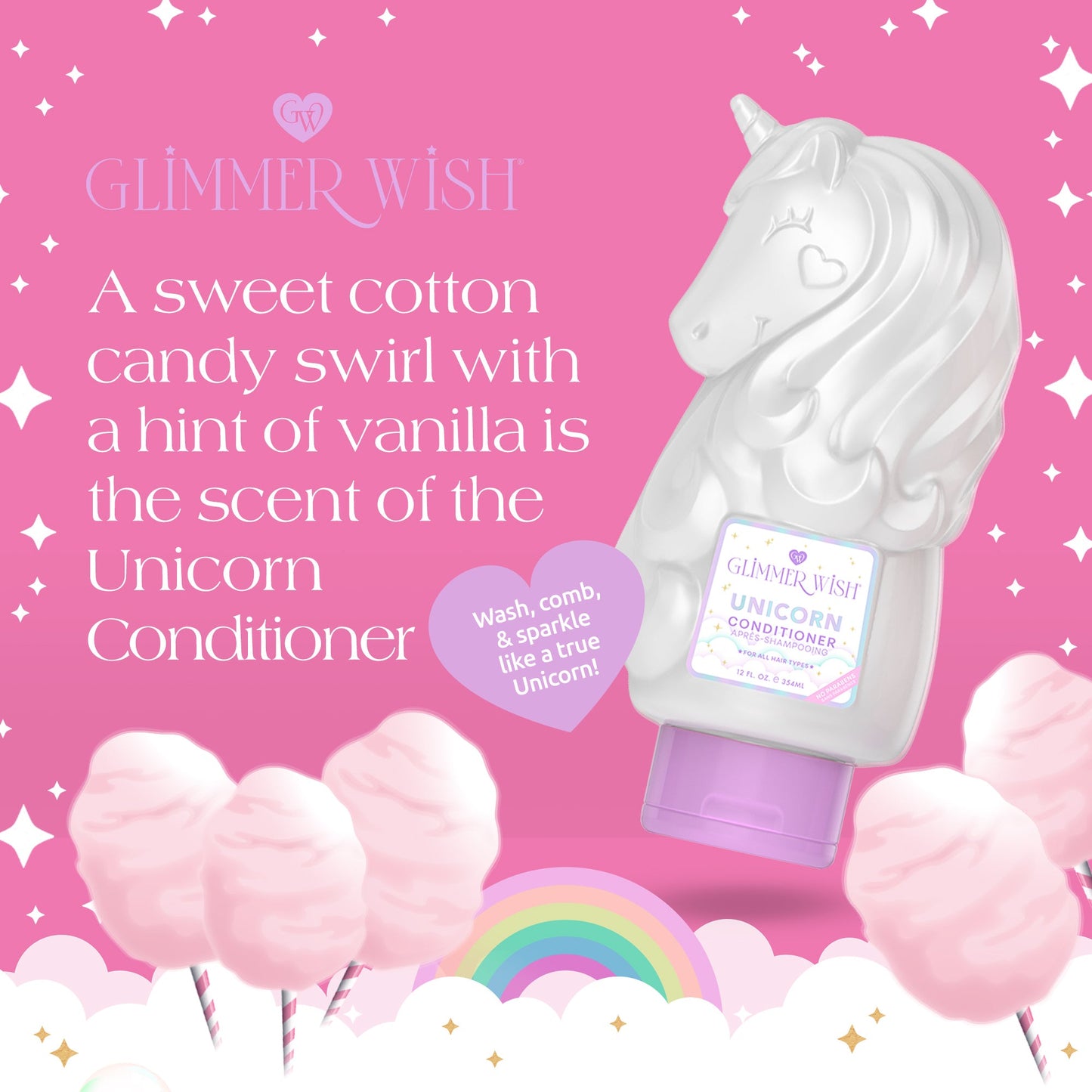 Unicorn Conditioner Pink Cotton Candy Scented Hair Conditioner
