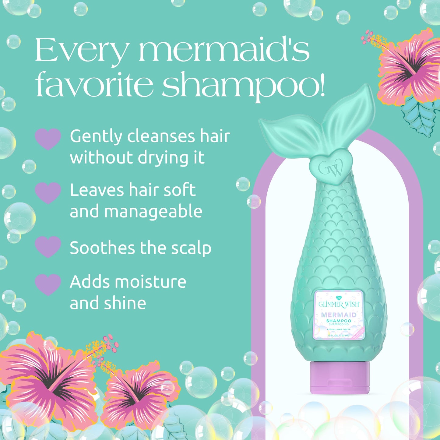 Mermaid Coconut Derived Foaming Shampoo Glimmer Wish