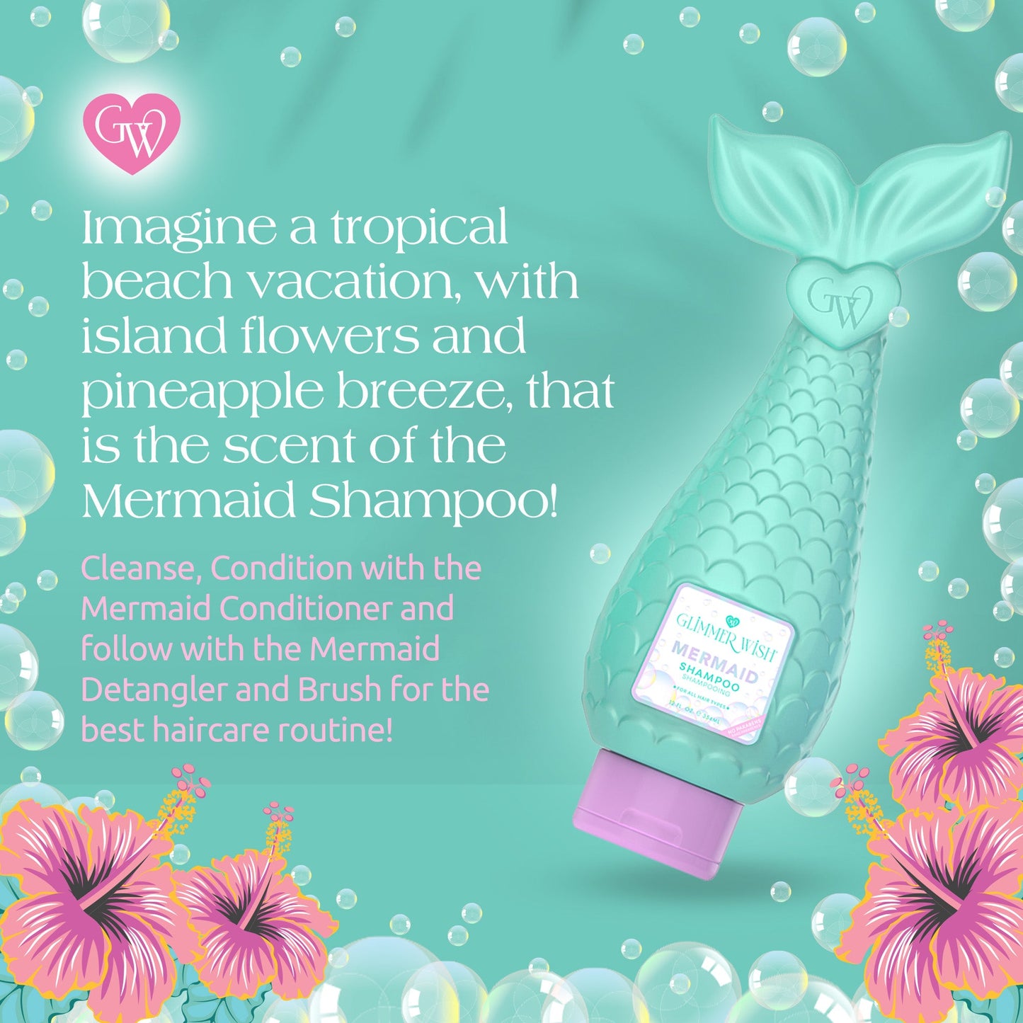 Mermaid Coconut Derived Foaming Shampoo Glimmer Wish