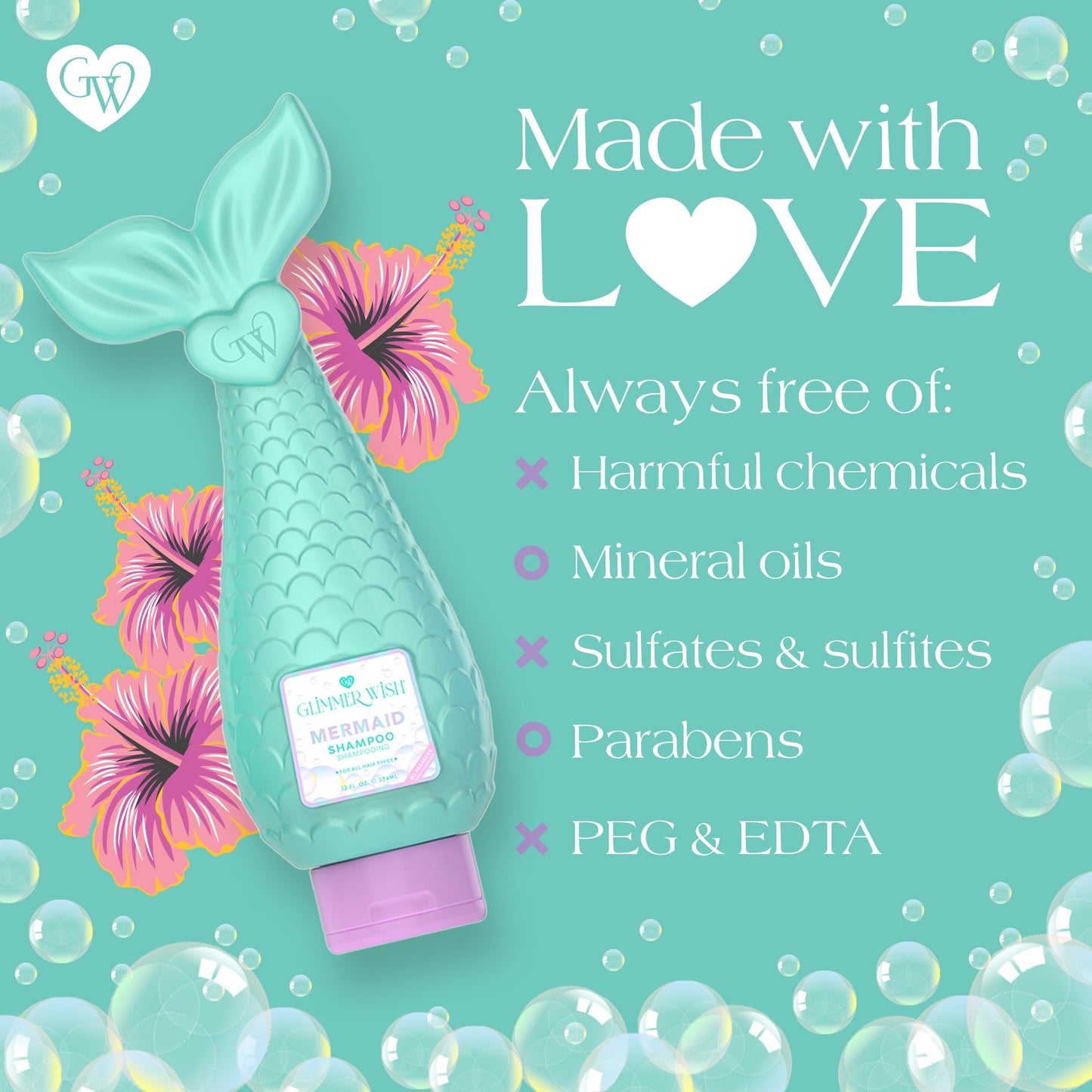 Mermaid Coconut Derived Foaming Shampoo Glimmer Wish