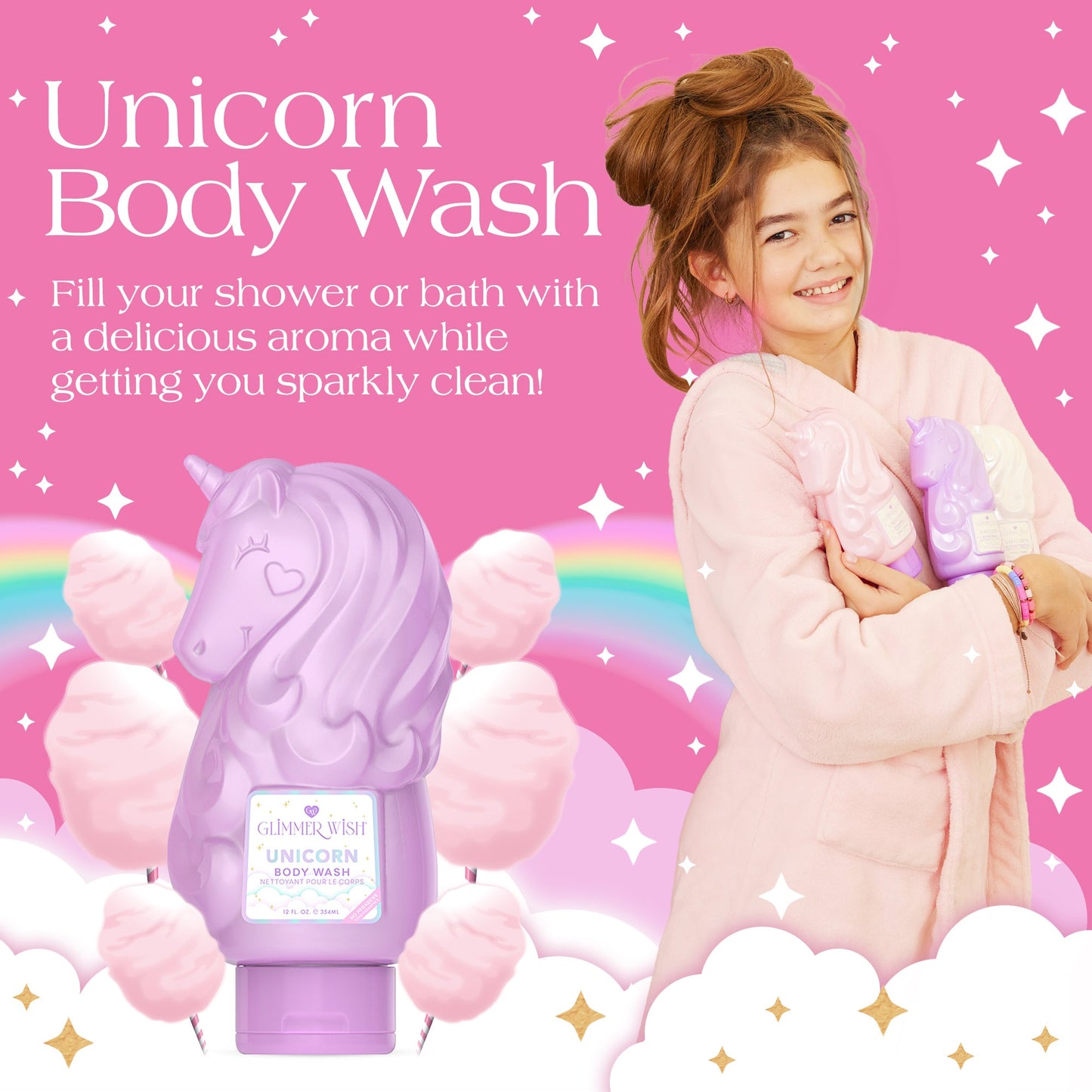 Unicorn Body Wash Lavender Cotton Candy Scented Magical Body Wash