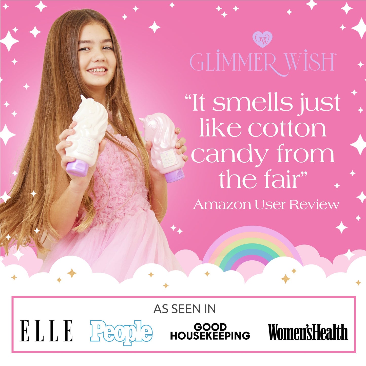 Unicorn Body Wash Lavender Cotton Candy Scented Magical Body Wash