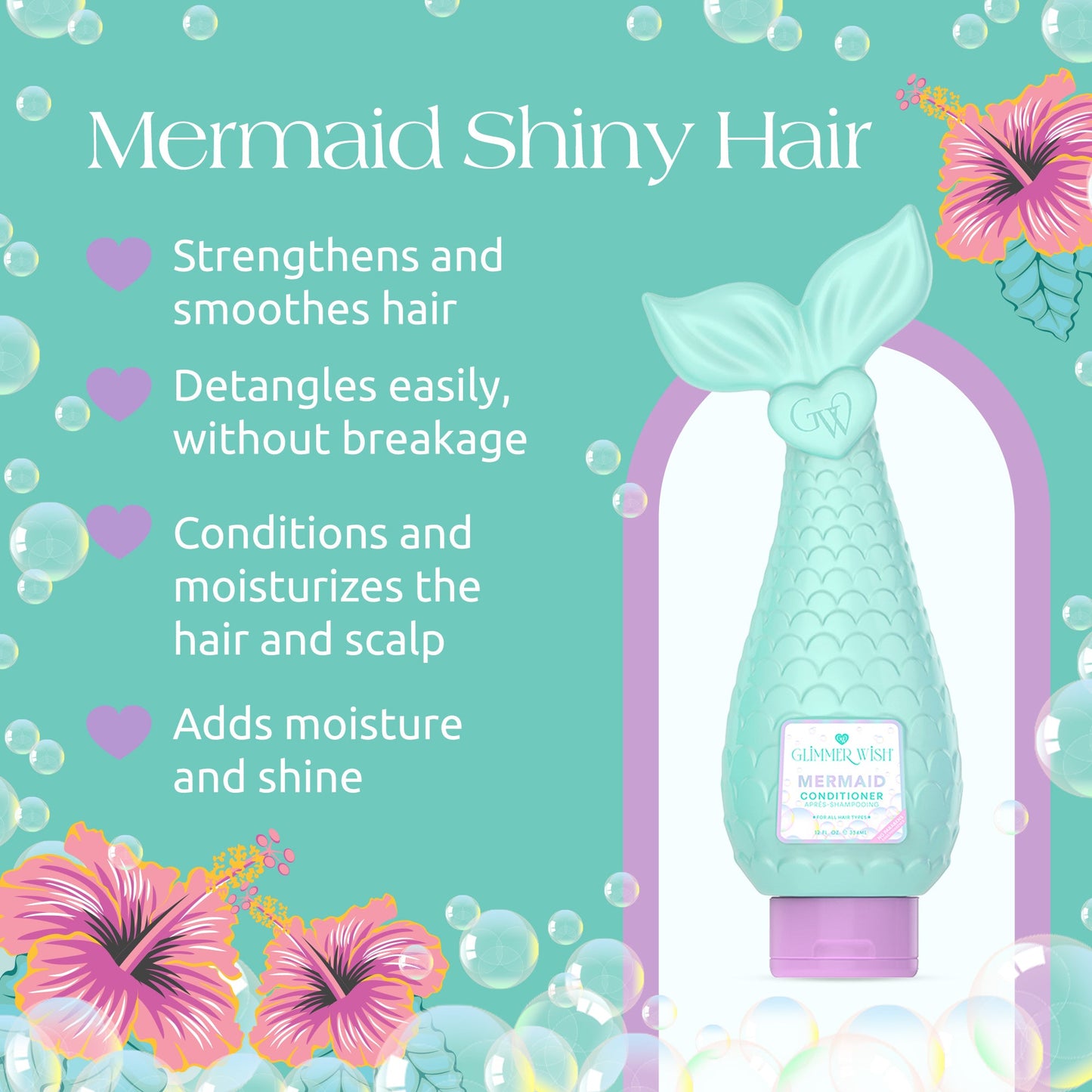 Mermaid Conditioner Coconut Macadamia Hair Conditioner Glimmer Wish