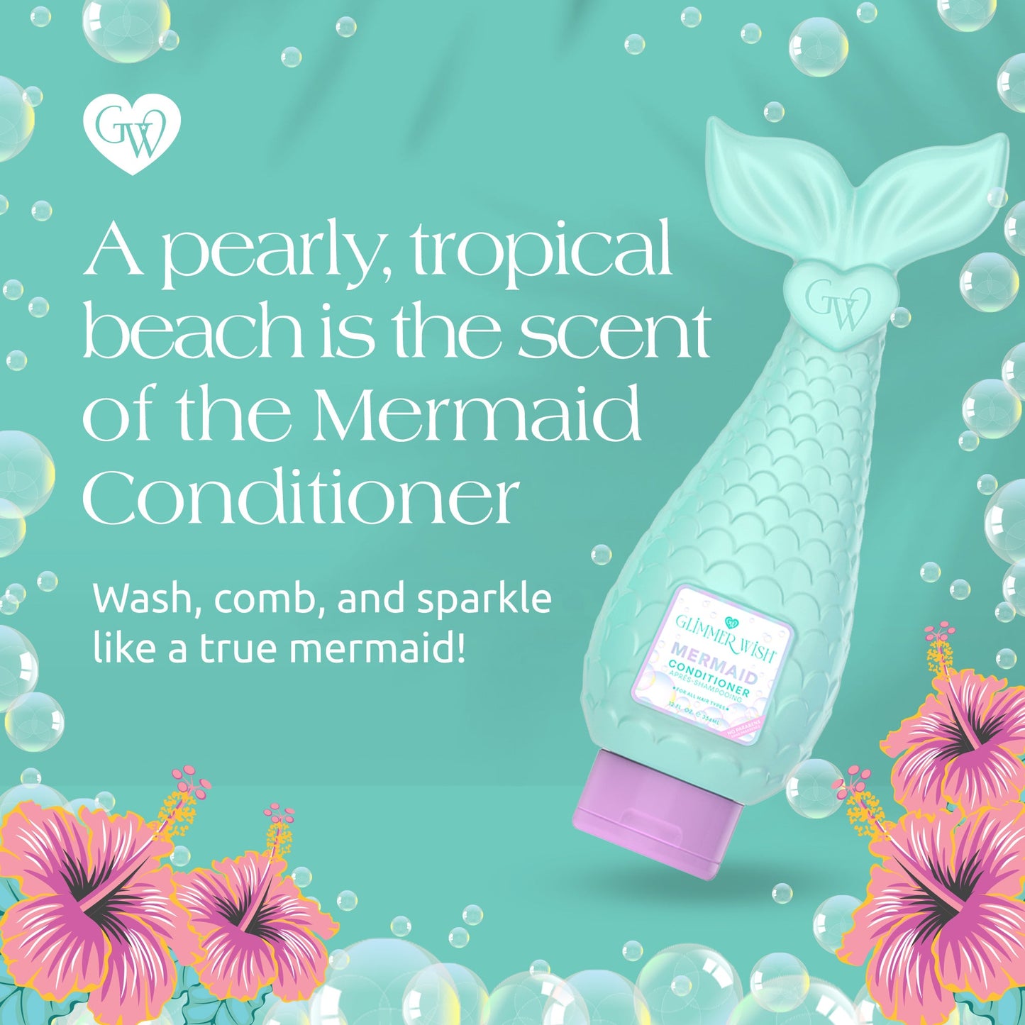 Mermaid Conditioner Coconut Macadamia Hair Conditioner Glimmer Wish