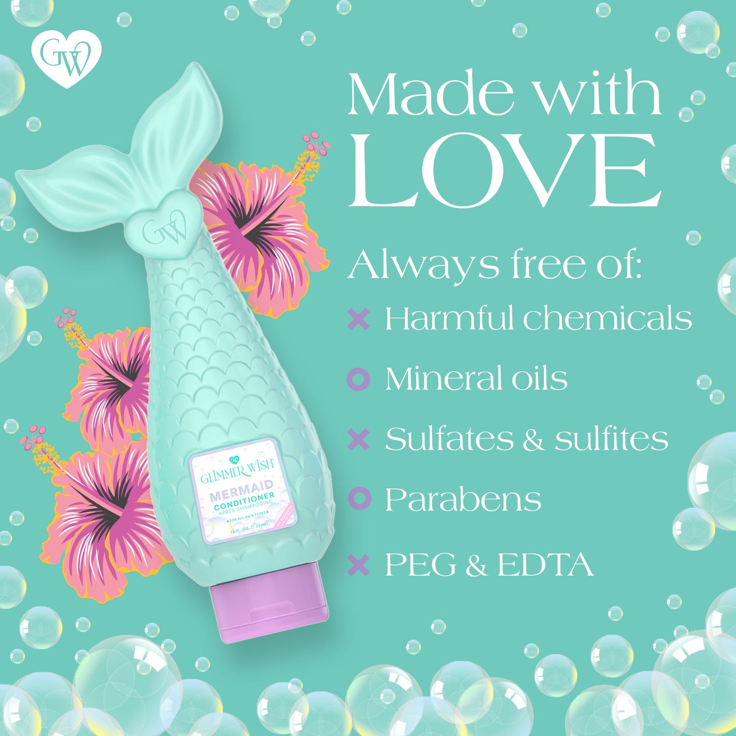 Mermaid Conditioner Coconut Macadamia Hair Conditioner Glimmer Wish