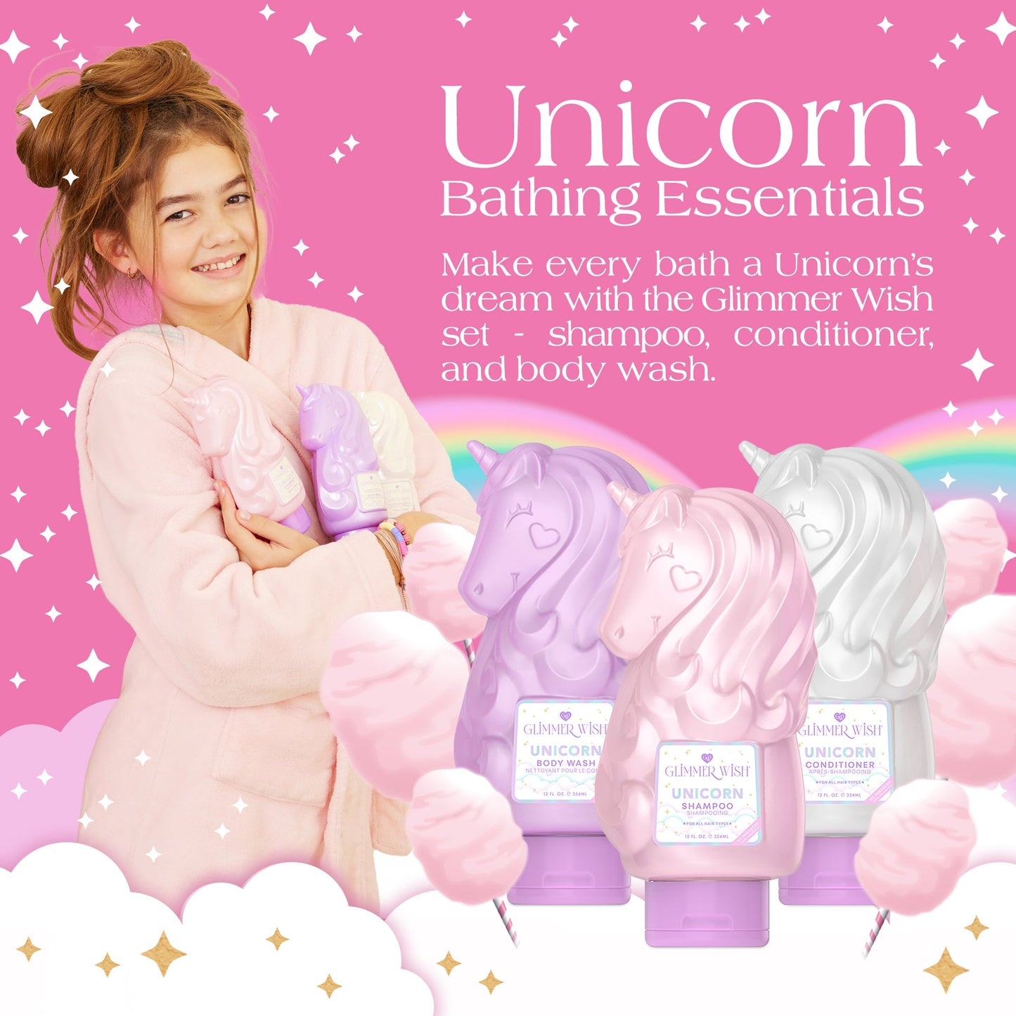 Unicorn Hair and Body Essentials Unicorn Shampoo Conditioner Body Wash