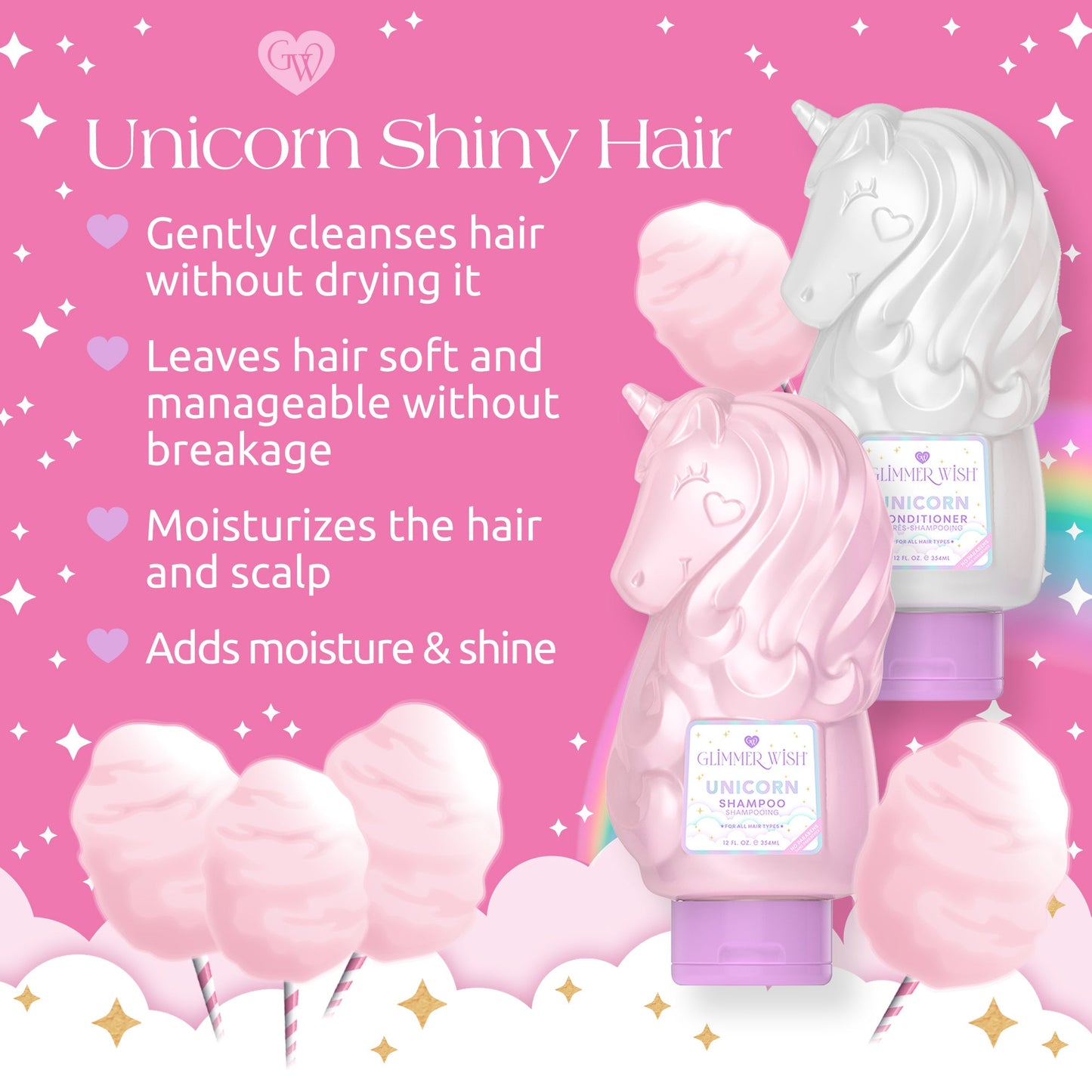 Unicorn Hair and Body Essentials Unicorn Shampoo Conditioner Body Wash