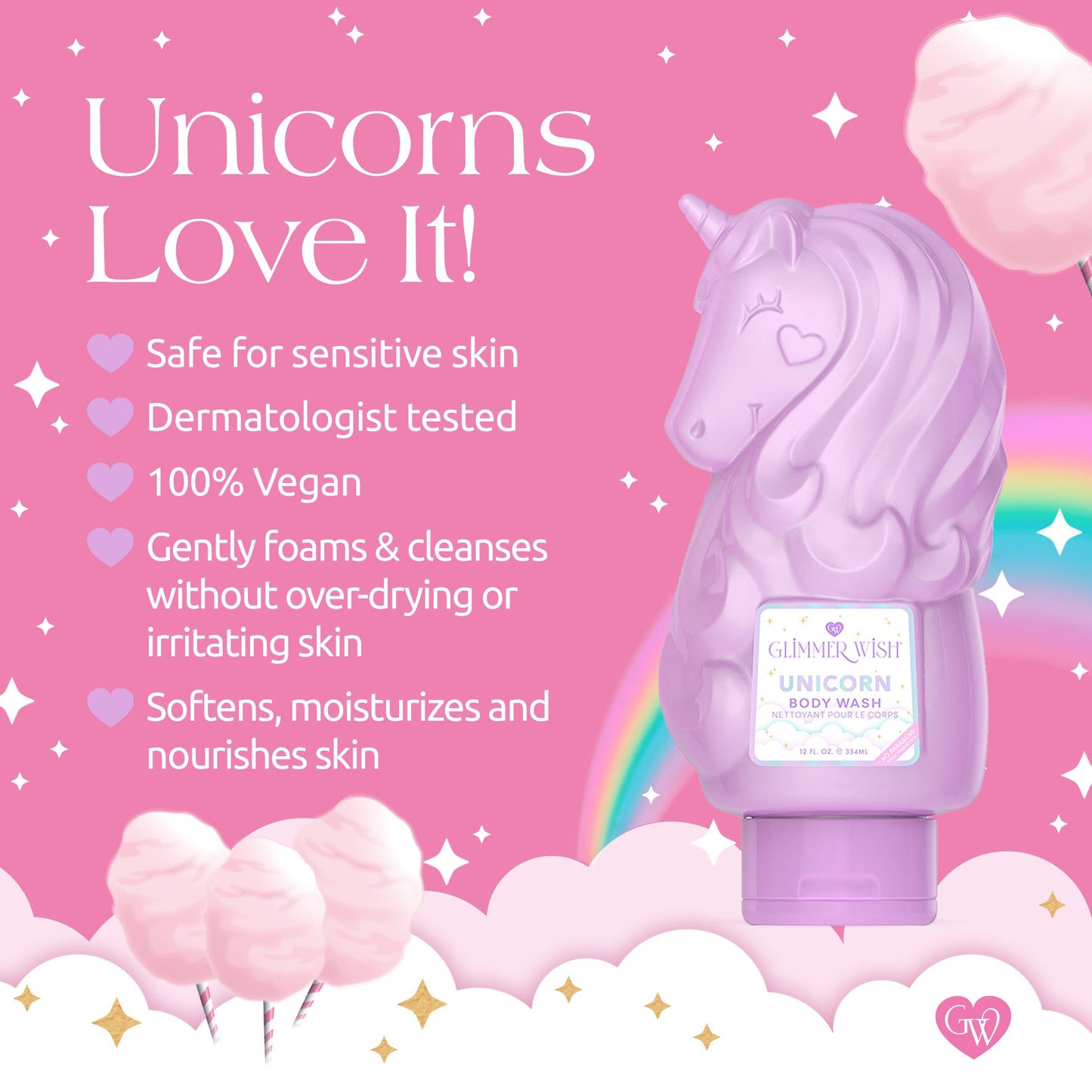 Unicorn Hair and Body Essentials Unicorn Shampoo Conditioner Body Wash