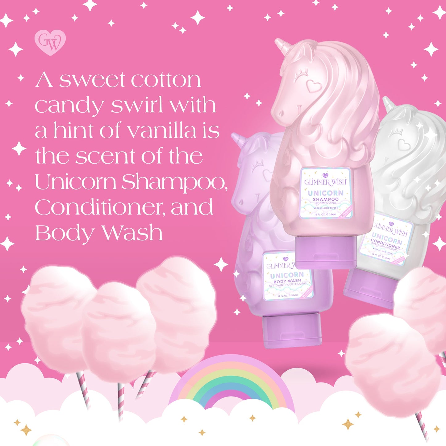 Unicorn Hair and Body Essentials Unicorn Shampoo Conditioner Body Wash