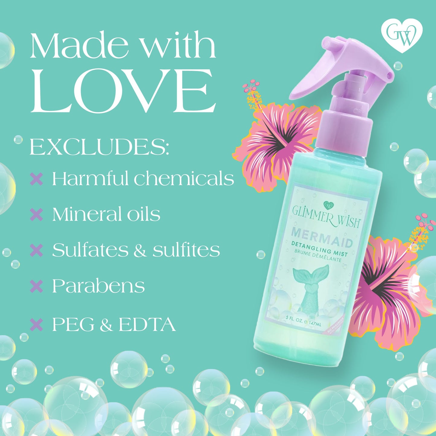 Mermaid Hair Detangling Mist Hair Care Glimmer Wish