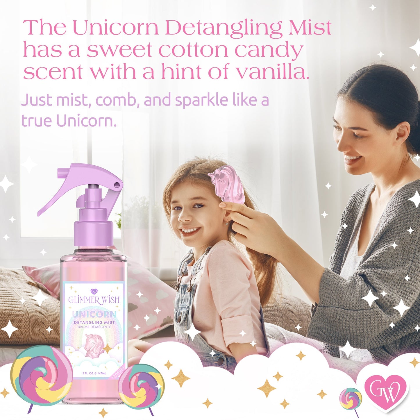 Unicorn Hair Detangling Mist Detangling Spray Glimmer Wish