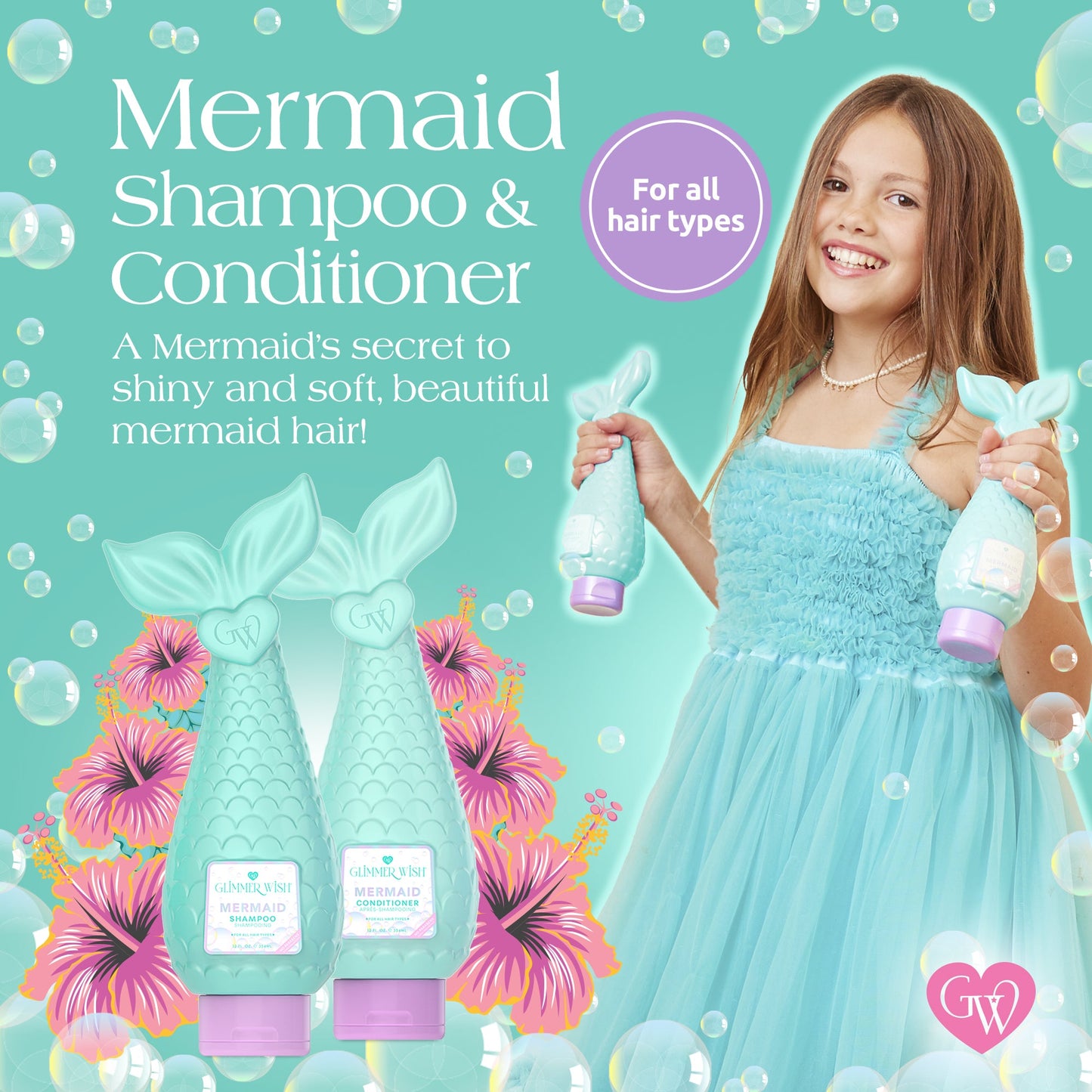 Mermaid Hair Care Duo with Shampoo and Conditioner Glimmer Wish
