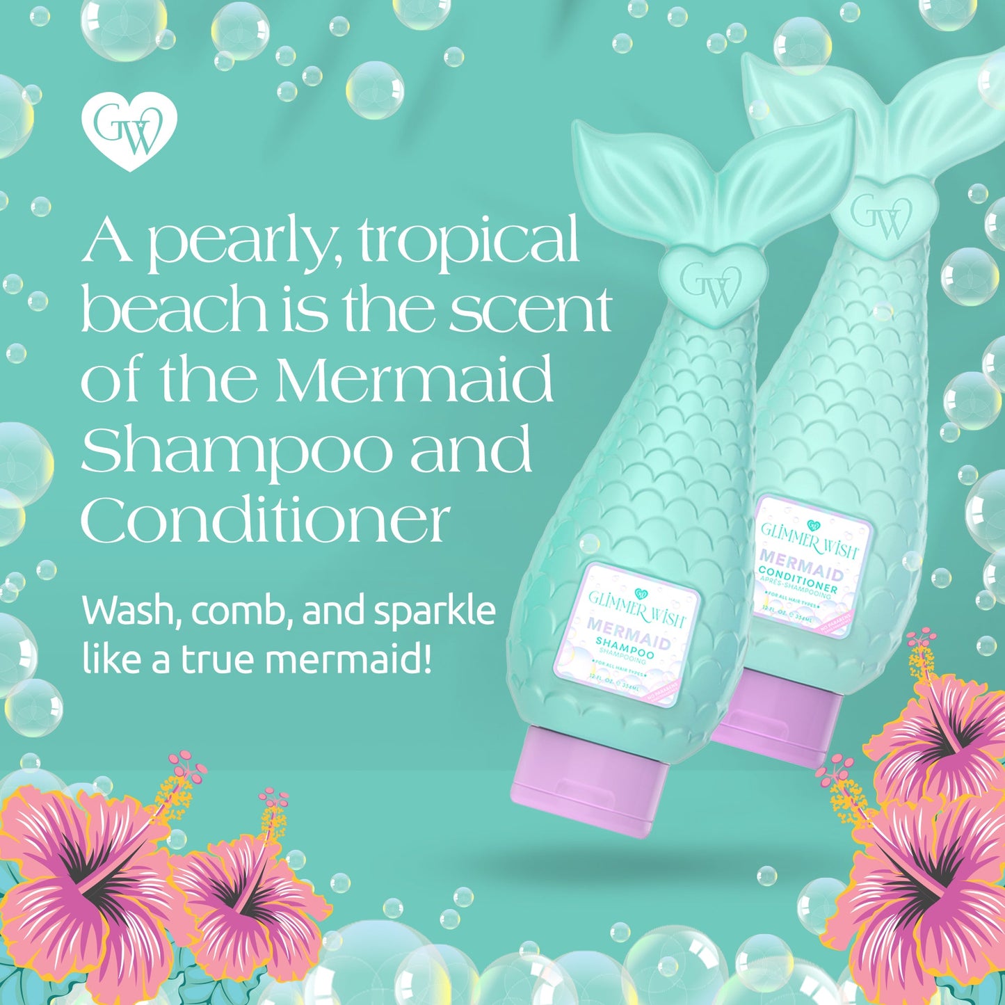 Mermaid Hair Care Duo with Shampoo and Conditioner Glimmer Wish