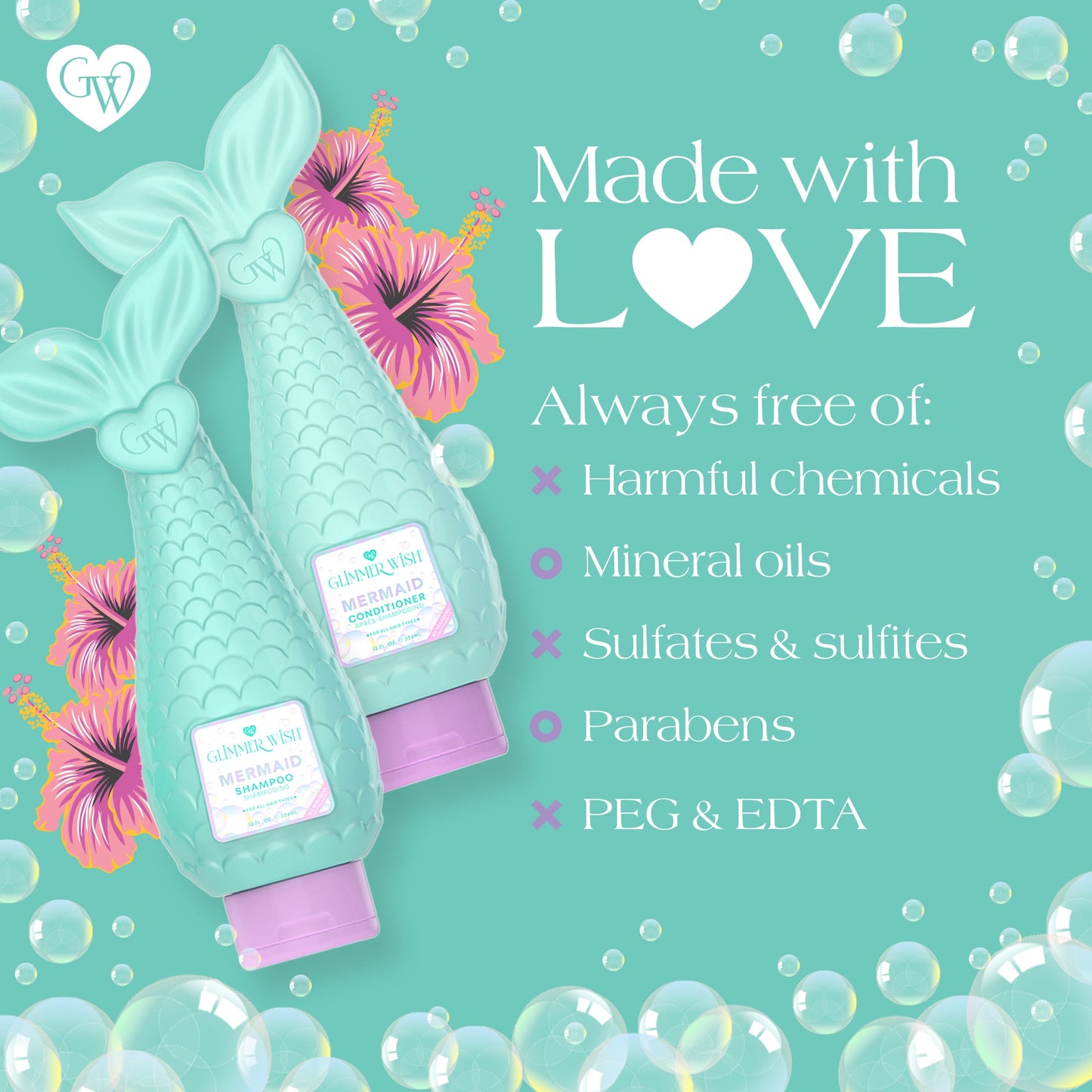 Mermaid Hair Care Duo with Shampoo and Conditioner Glimmer Wish