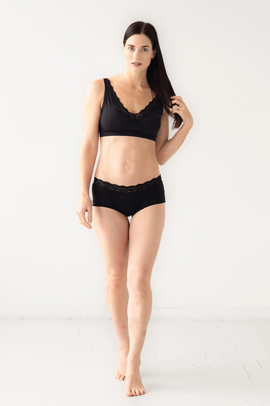 Salua Cotton Bralette with Lace Edge