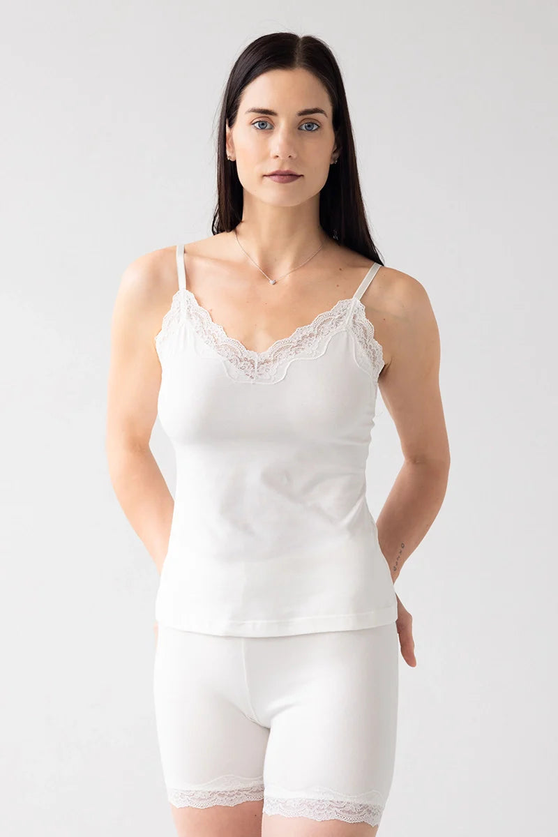 Cotton Camisole with Lace Trim Soft Camisole Salua Lingerie