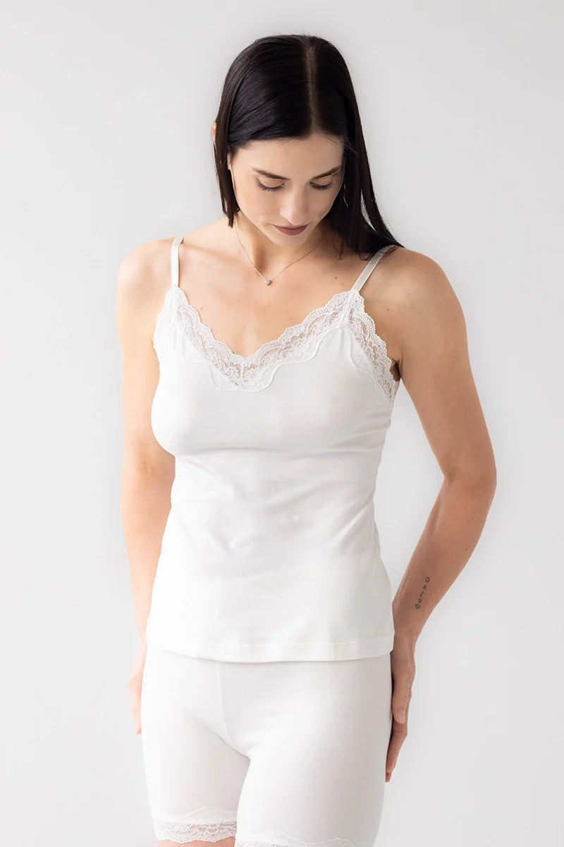 Cotton Camisole with Lace Trim Soft Camisole Salua Lingerie