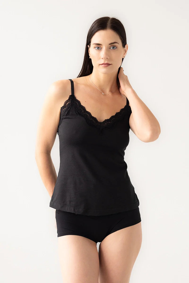 Cotton Camisole with Lace Trim Soft Camisole Salua Lingerie