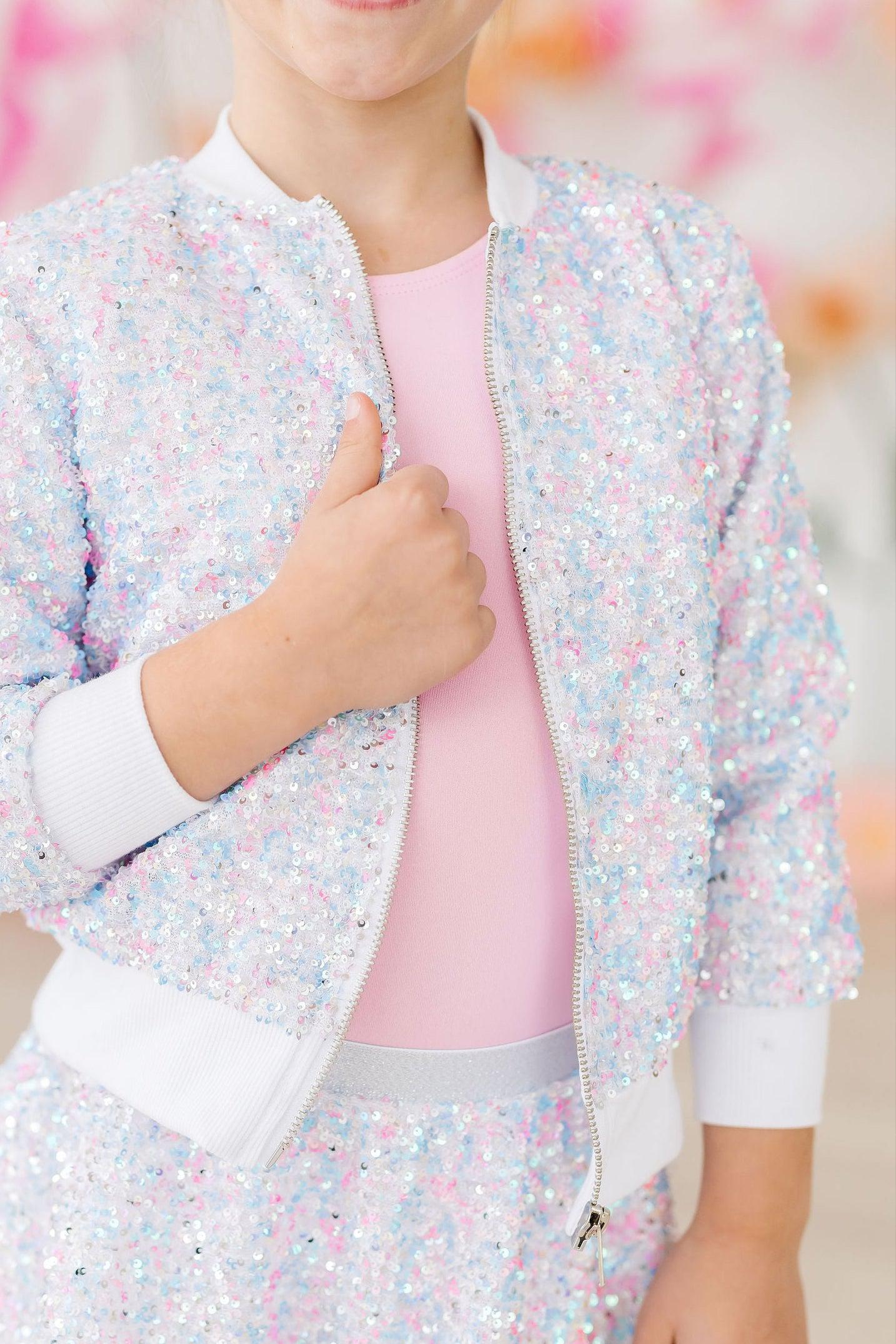 Cotton Candy Sequin Jacket Sparkle Kids Jacket