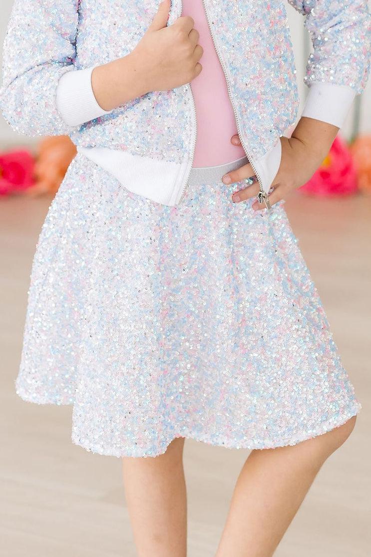 Cotton Candy Sequin Twirl Skort with Attached Shorts