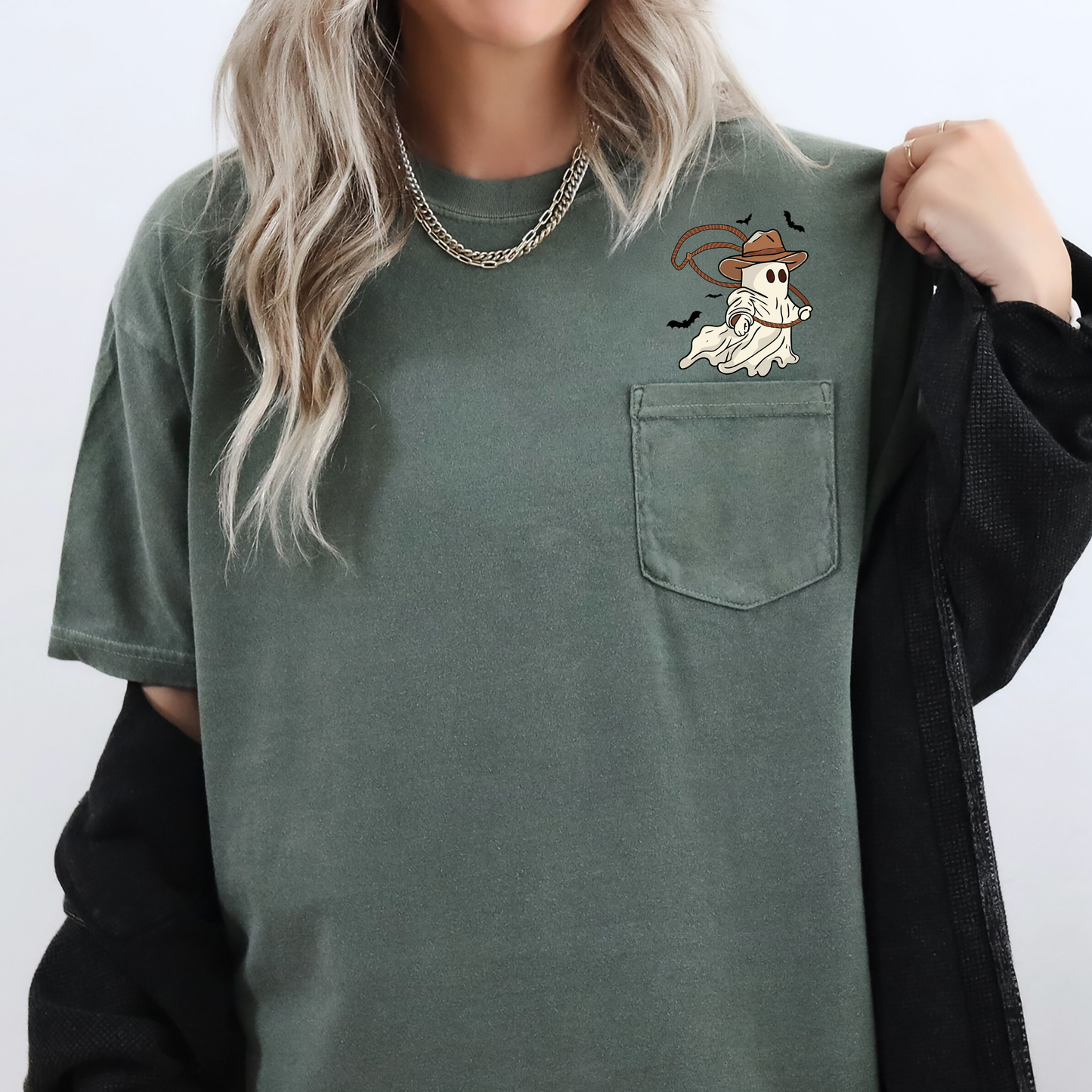 Cowboy Ghost Lasso Pocket Comfort Colors T-Shirt Refinery Number One