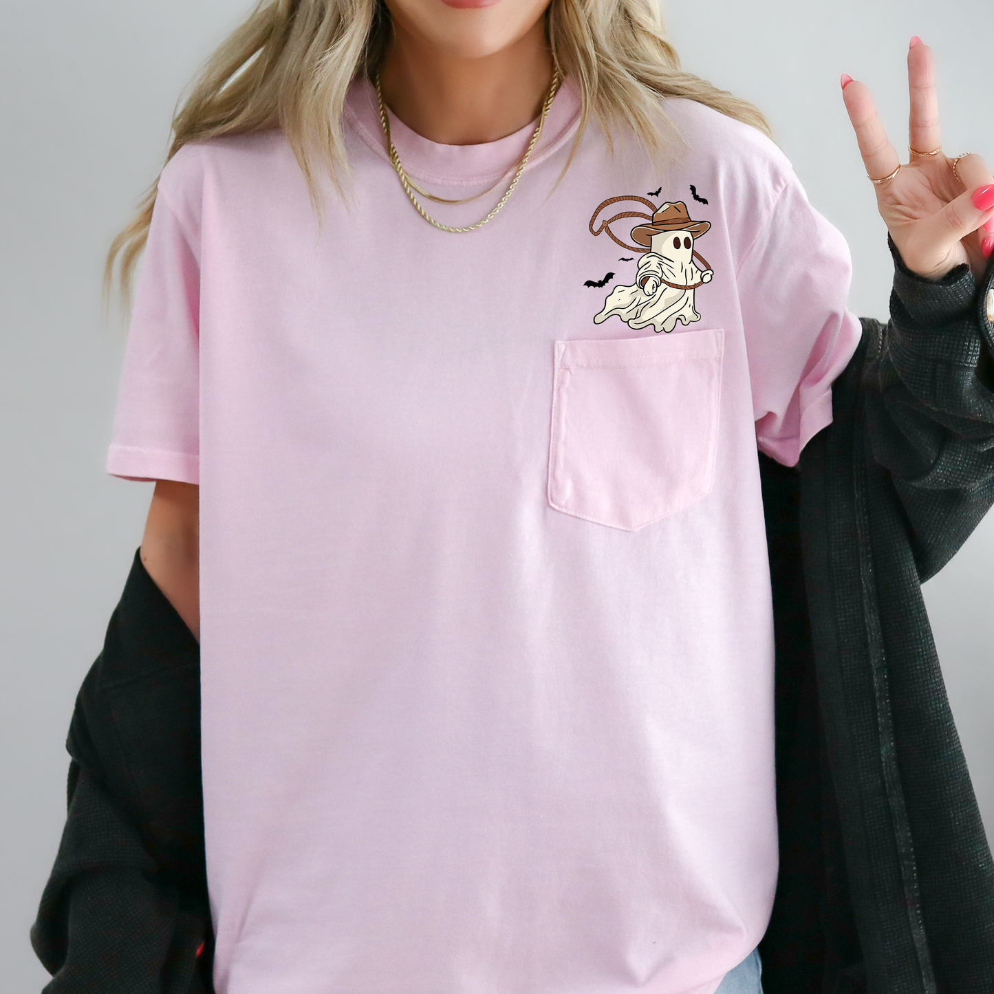 Cowboy Ghost Lasso Pocket Comfort Colors T-Shirt Refinery Number One