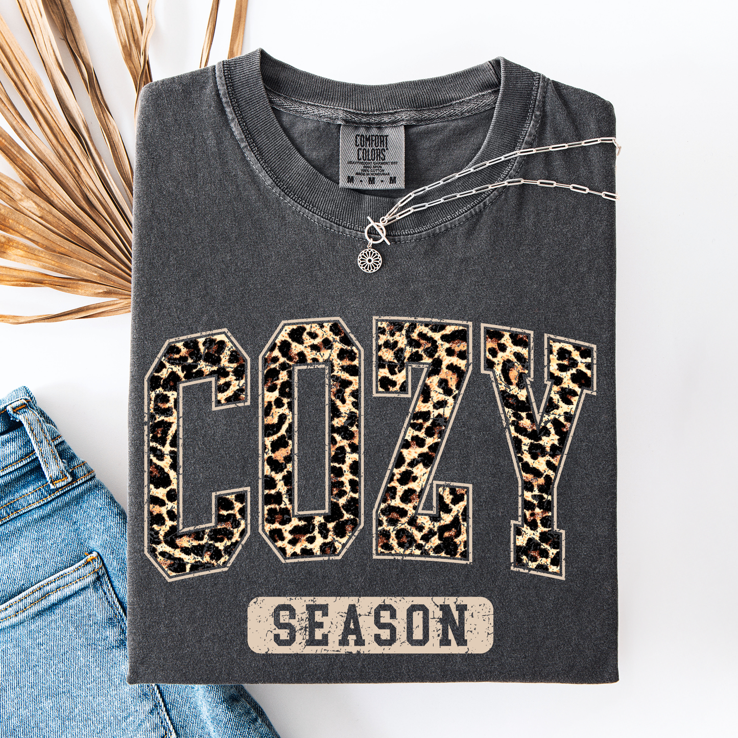 Cozy Season Leopard Print Comfort Colors T-Shirt Refinery Number One