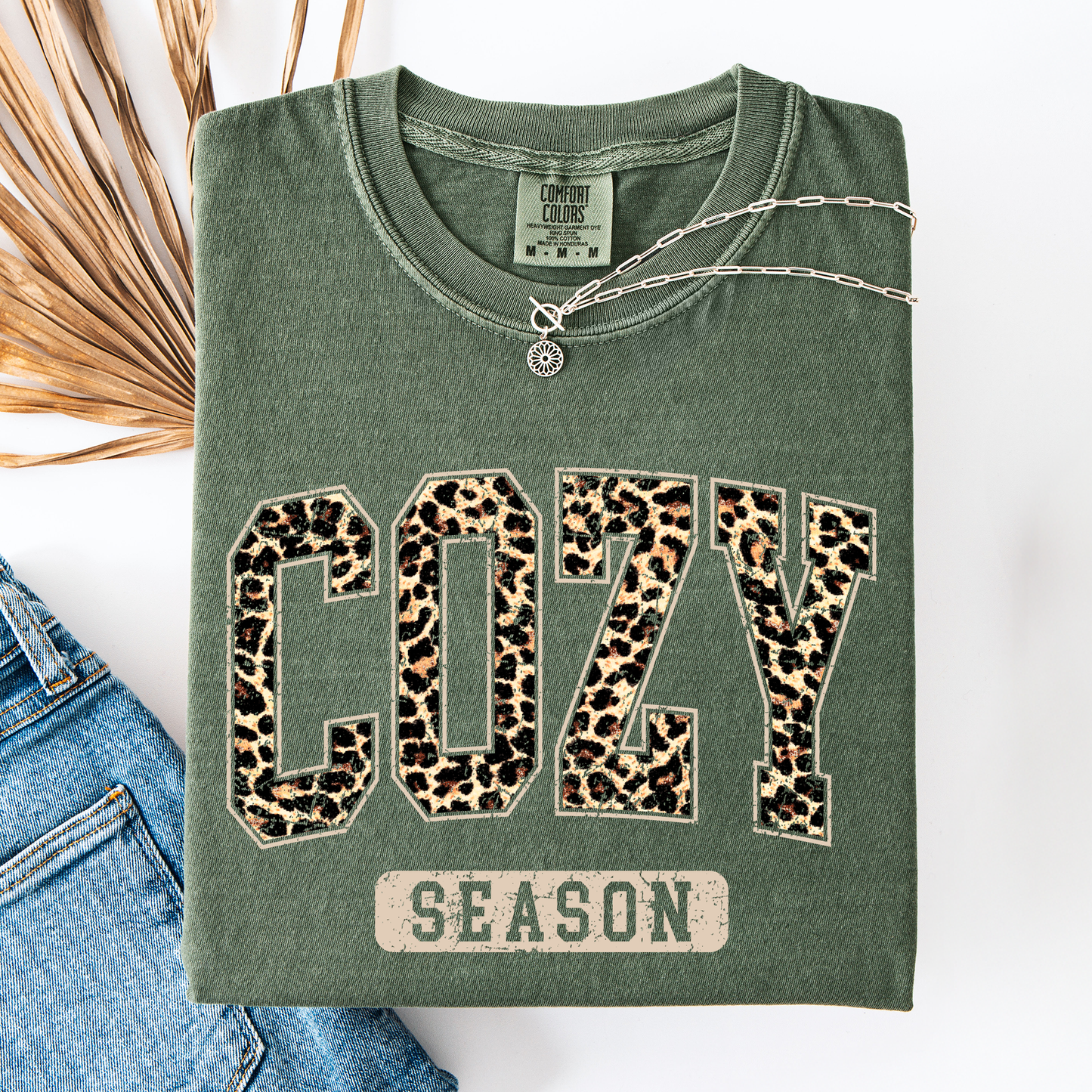 Cozy Season Leopard Print Comfort Colors T-Shirt Refinery Number One